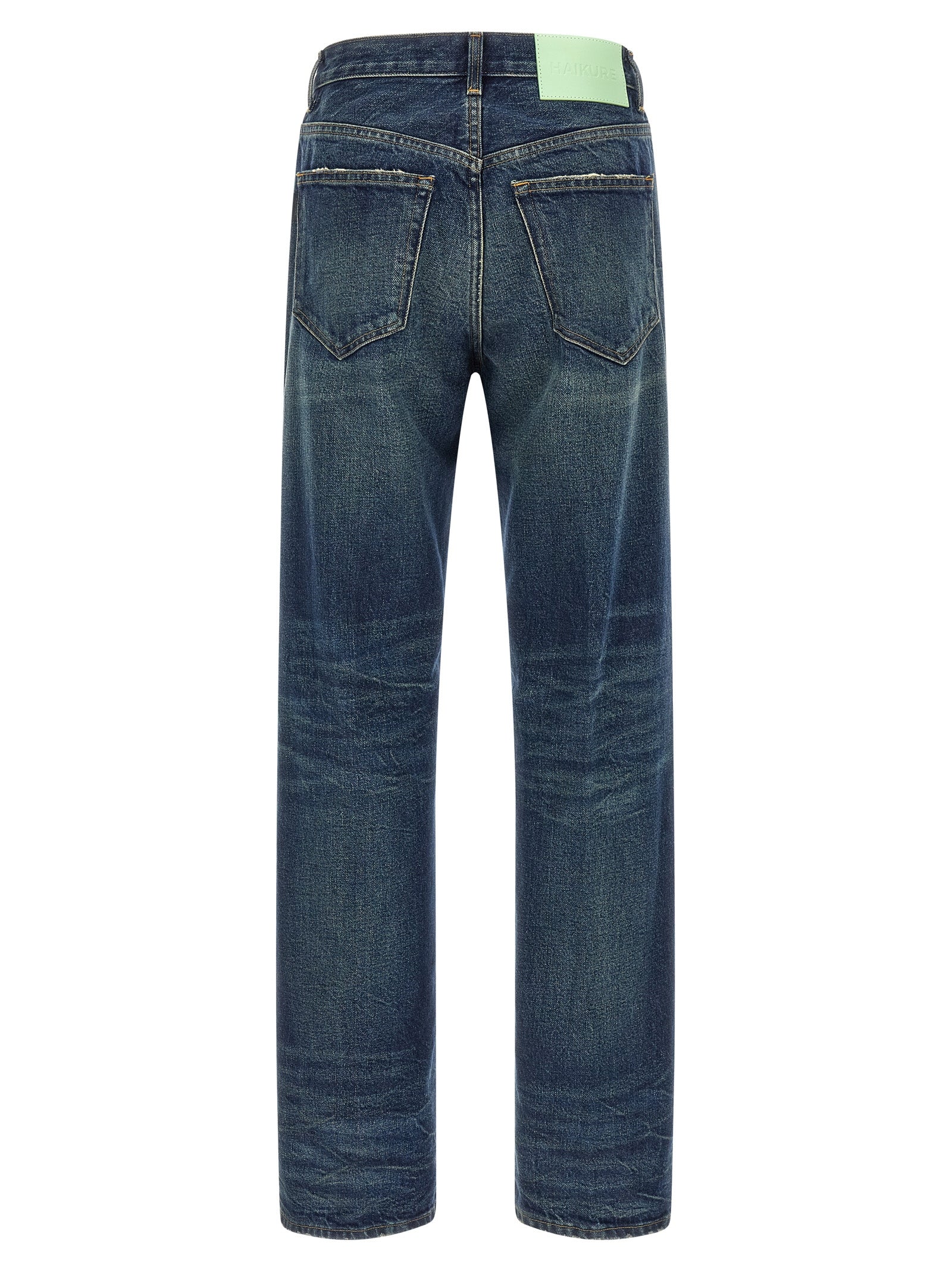 Haikure Blue Cotton Relaxed Fit Jeans