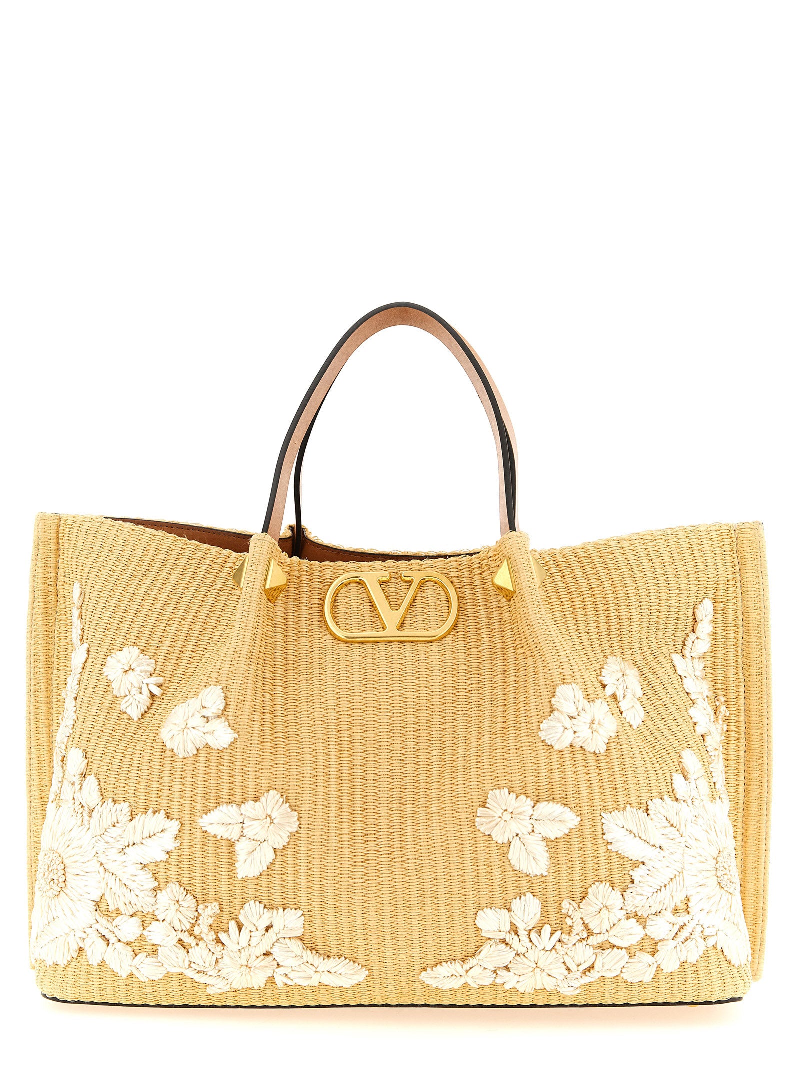 Valentino Garavani Beige Cotton Tote Bag