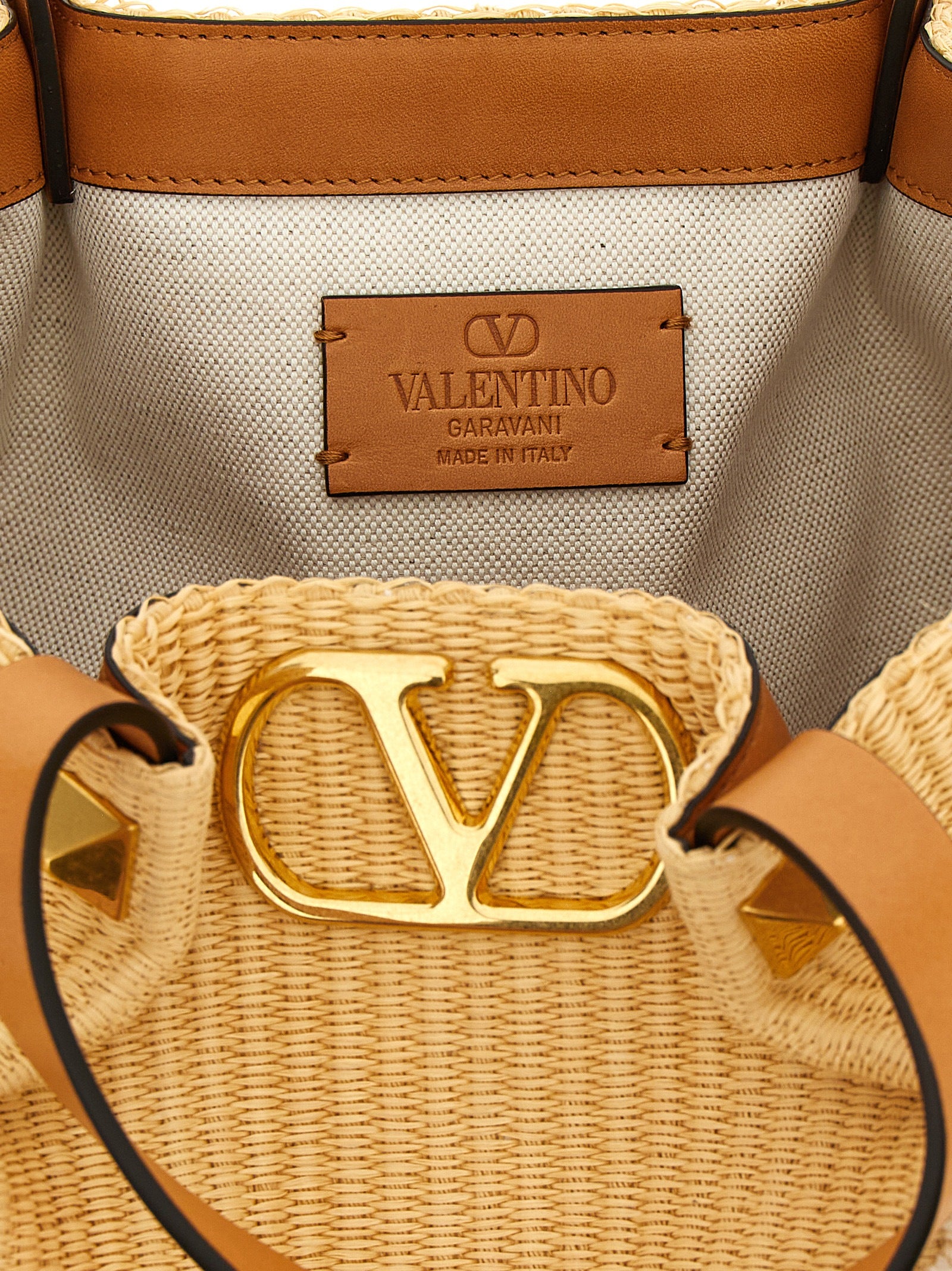 Valentino Garavani Beige Cotton Tote Bag
