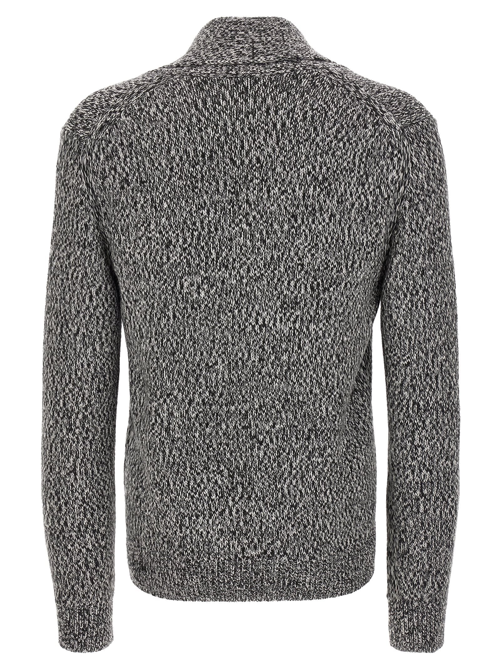 Brioni Bicolor Wool Cardigan