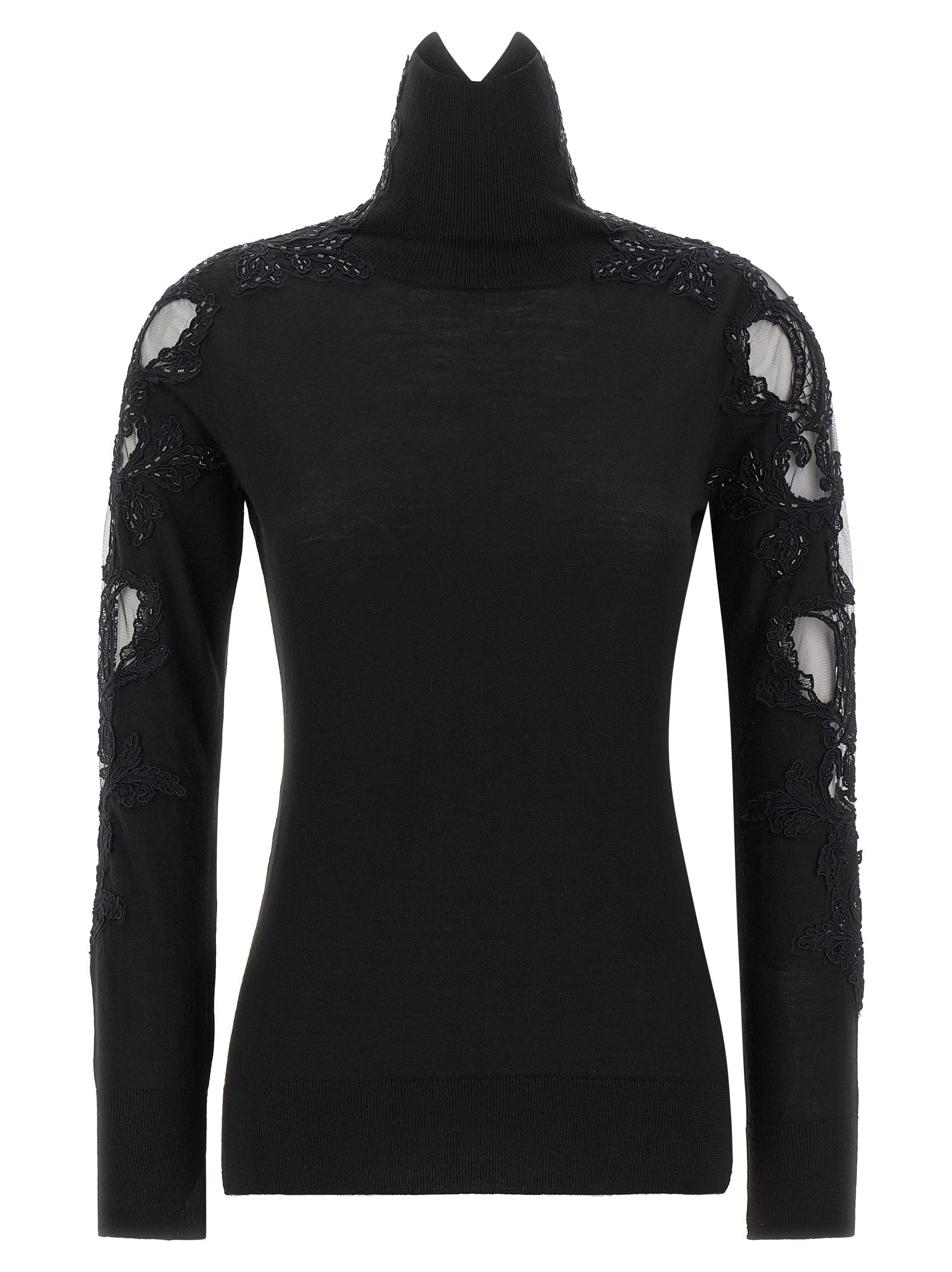 Ermanno Scervino Black Virgin Wool Cardigan
