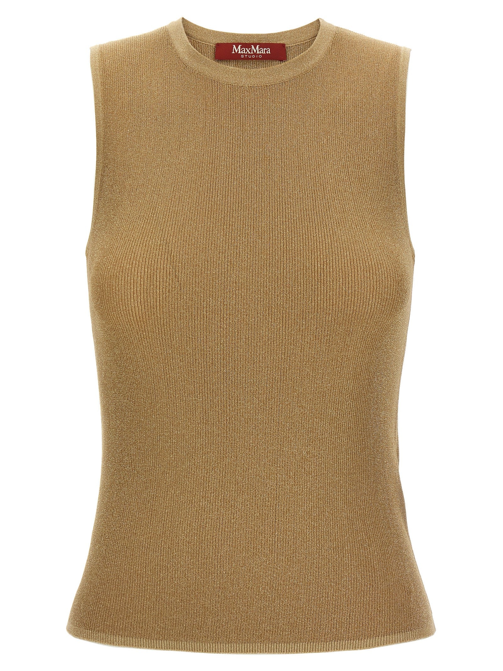 Max Mara Gold Polyamide Sleeveles T-Shirt