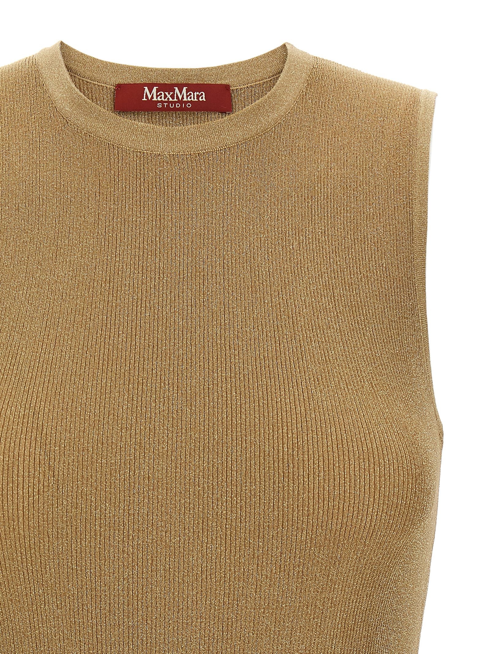 Max Mara Gold Polyamide Sleeveles T-Shirt