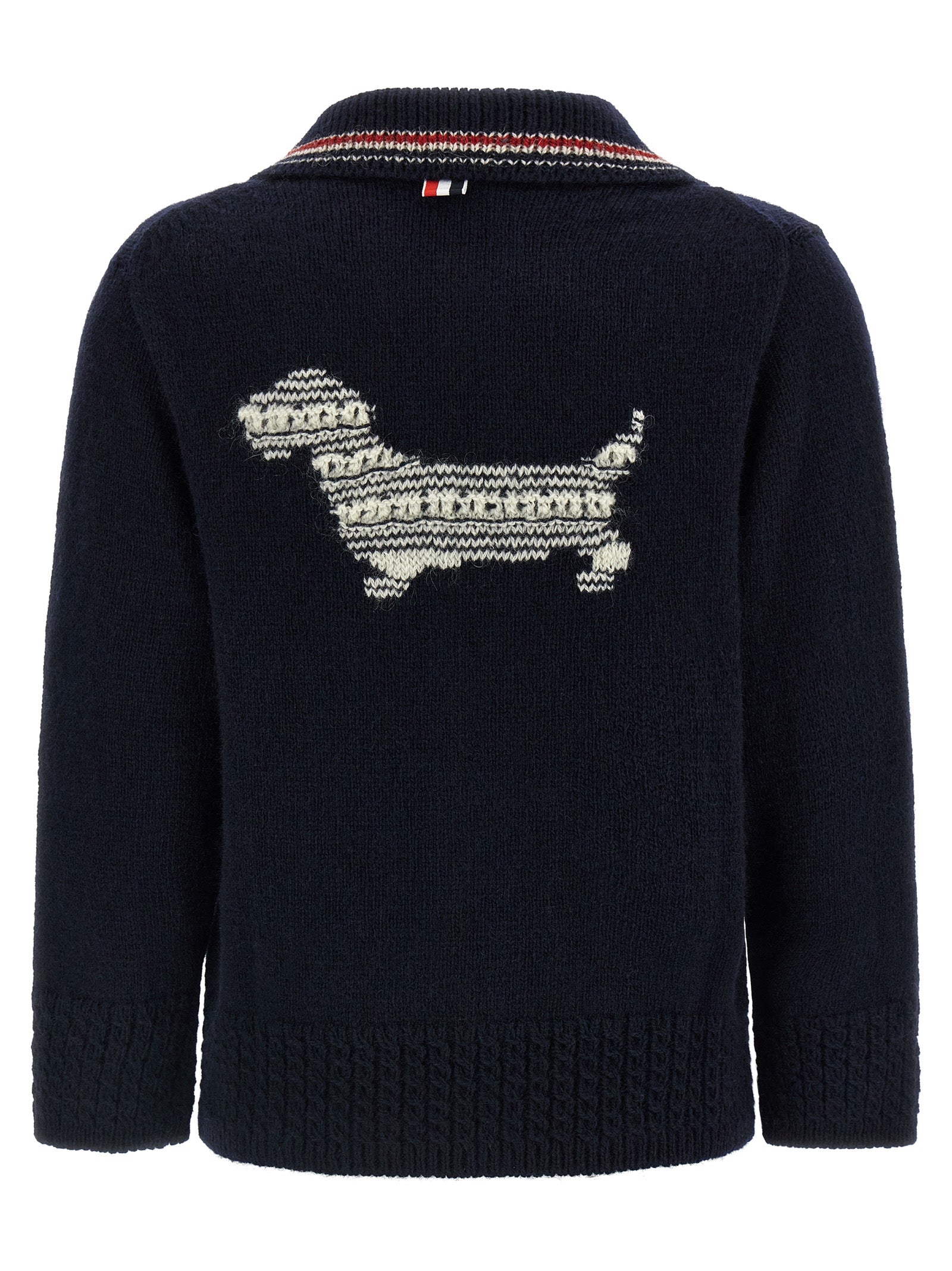 Thom Browne Blue Wool Cardigan