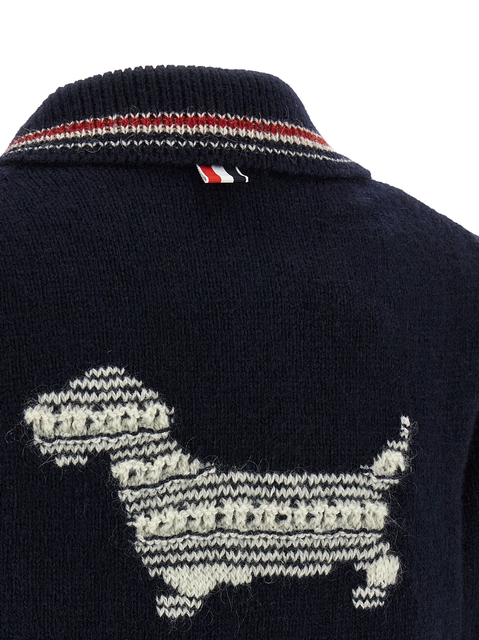 Thom Browne Blue Wool Cardigan