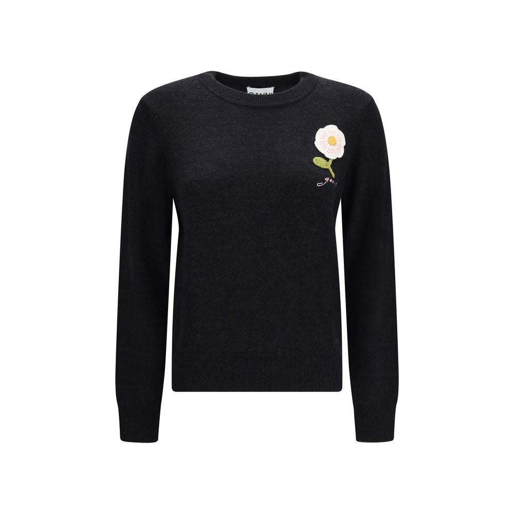 Ganni Black Wool Oves Aries Sweatshirt
