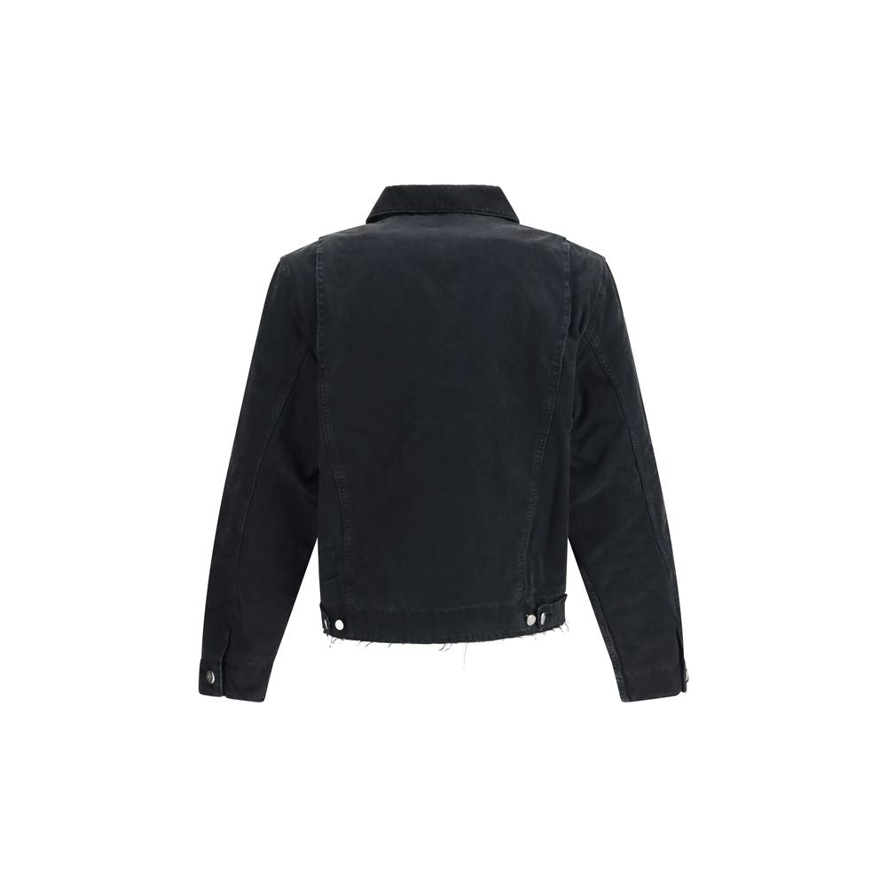 Represent Black Cotton Full-Length Jacket