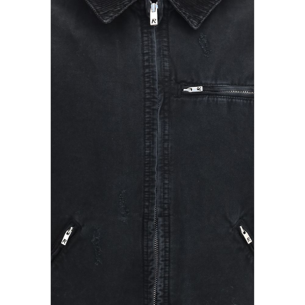 Represent Black Cotton Full-Length Jacket