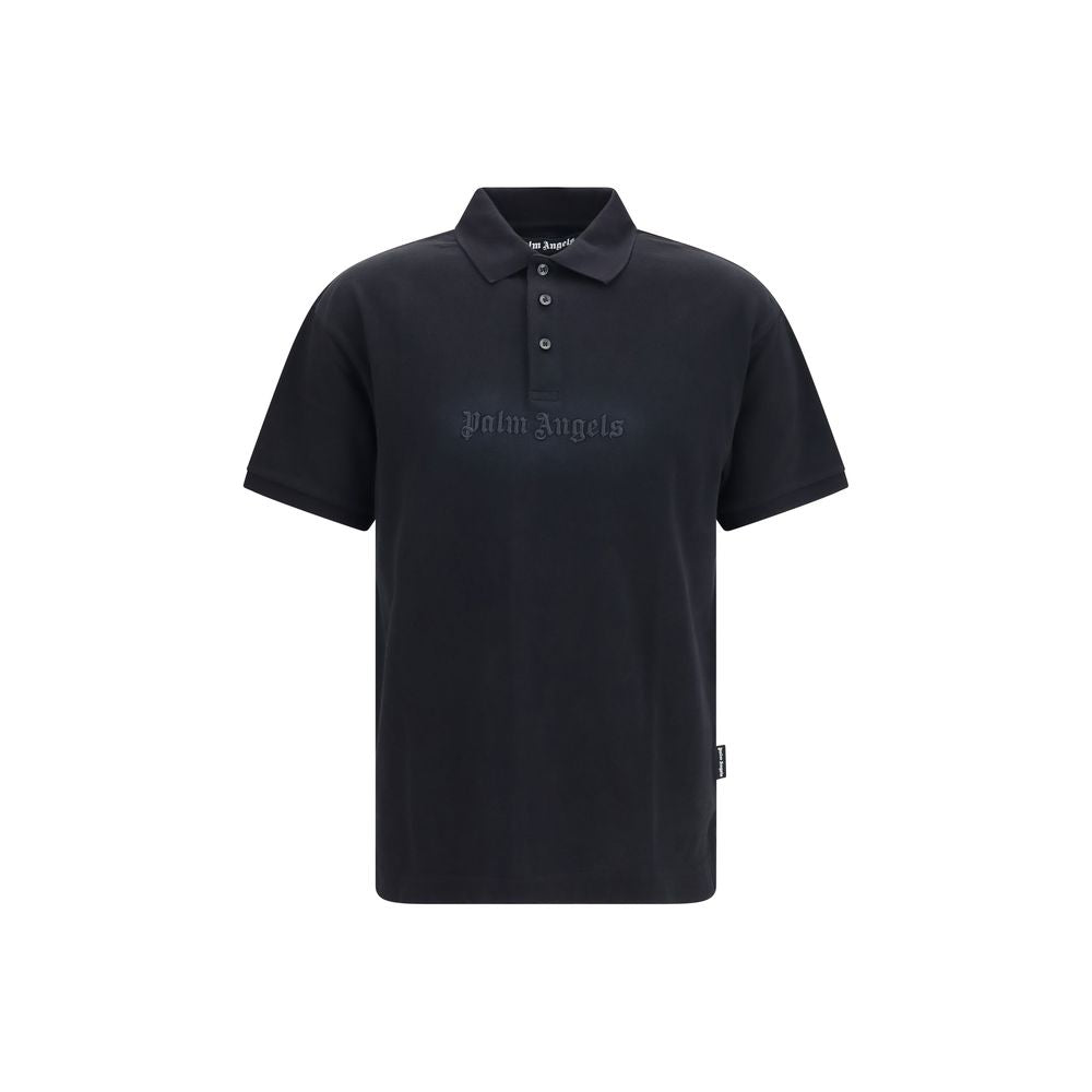 Palm Angels Black Cotton Polo Shirt