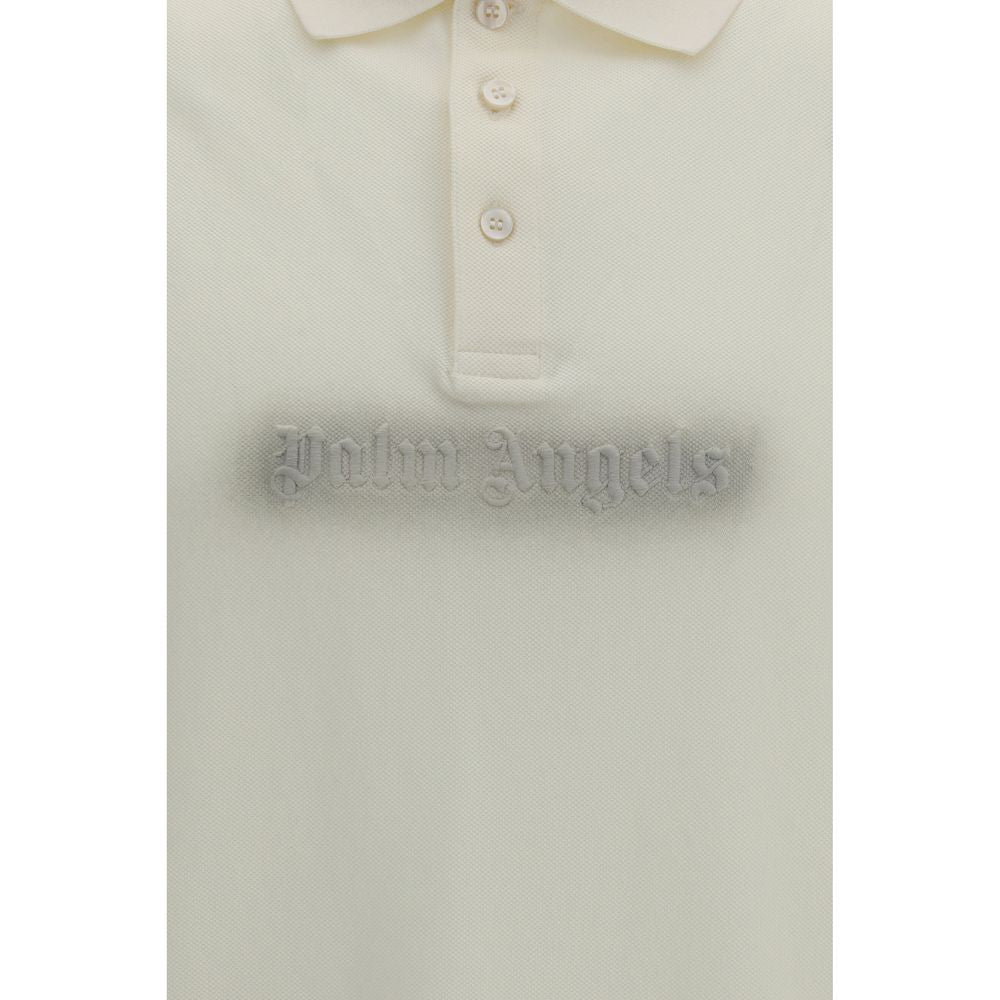 Palm Angels Beige Cotton Polo Shirt
