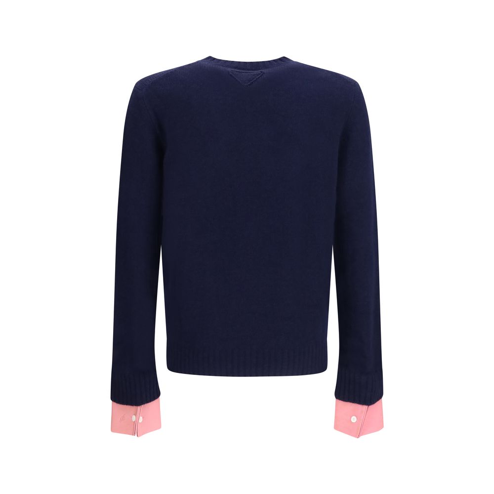 Prada Blue Wool Oves Aries Sweatshirt