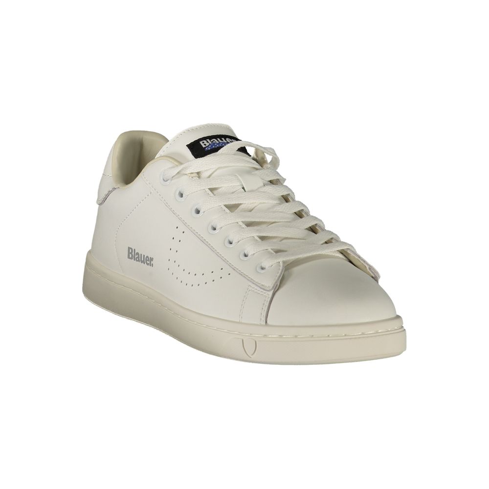 Blauer White Polyester Athletic Sneakers