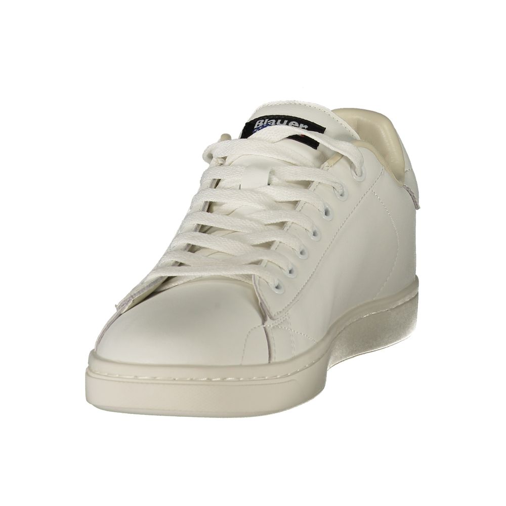 Blauer White Polyester Athletic Sneakers
