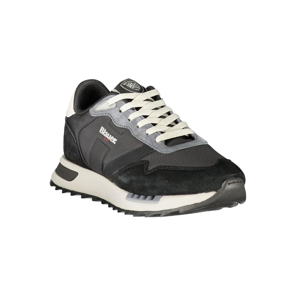 Blauer Black Polyester Athletic Sneakers