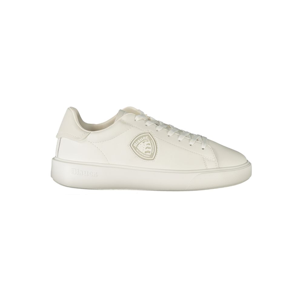 Blauer White Polyester Athletic Sneakers
