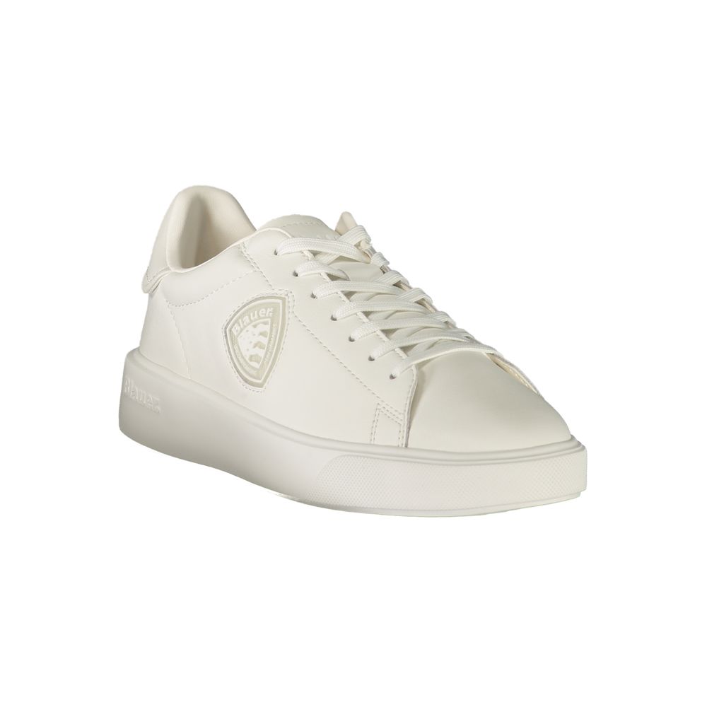 Blauer White Polyester Athletic Sneakers