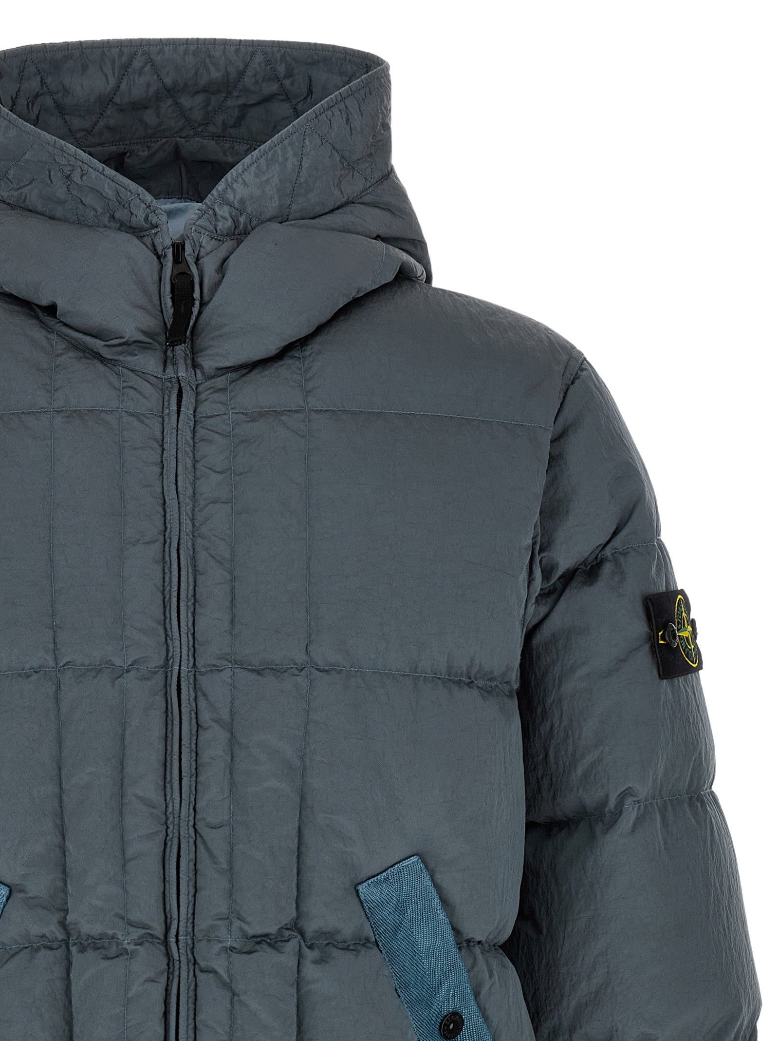 Stone Island Gray Polyamide Full-Length Jacket