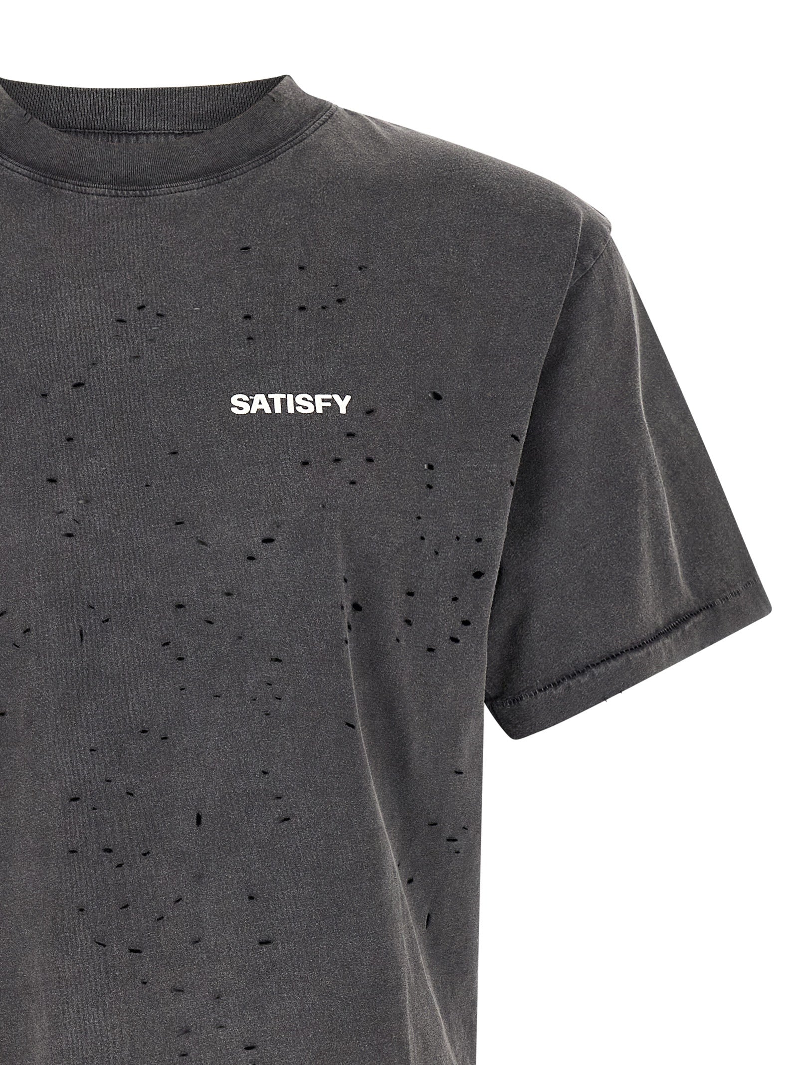 SATISFY Gray Cotton T-Shirt