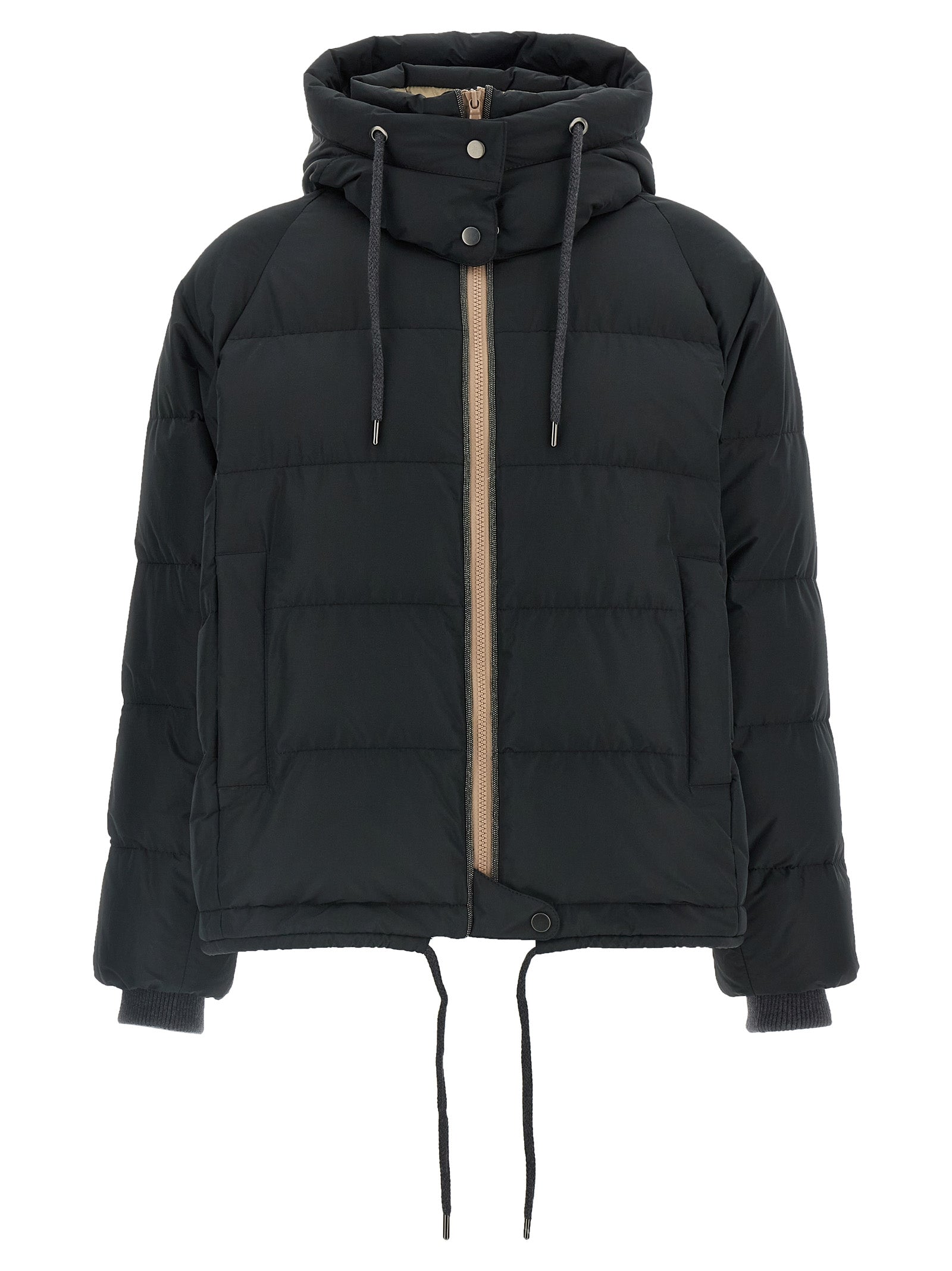 Brunello Cucinelli Black Cotton Full-Length Jacket