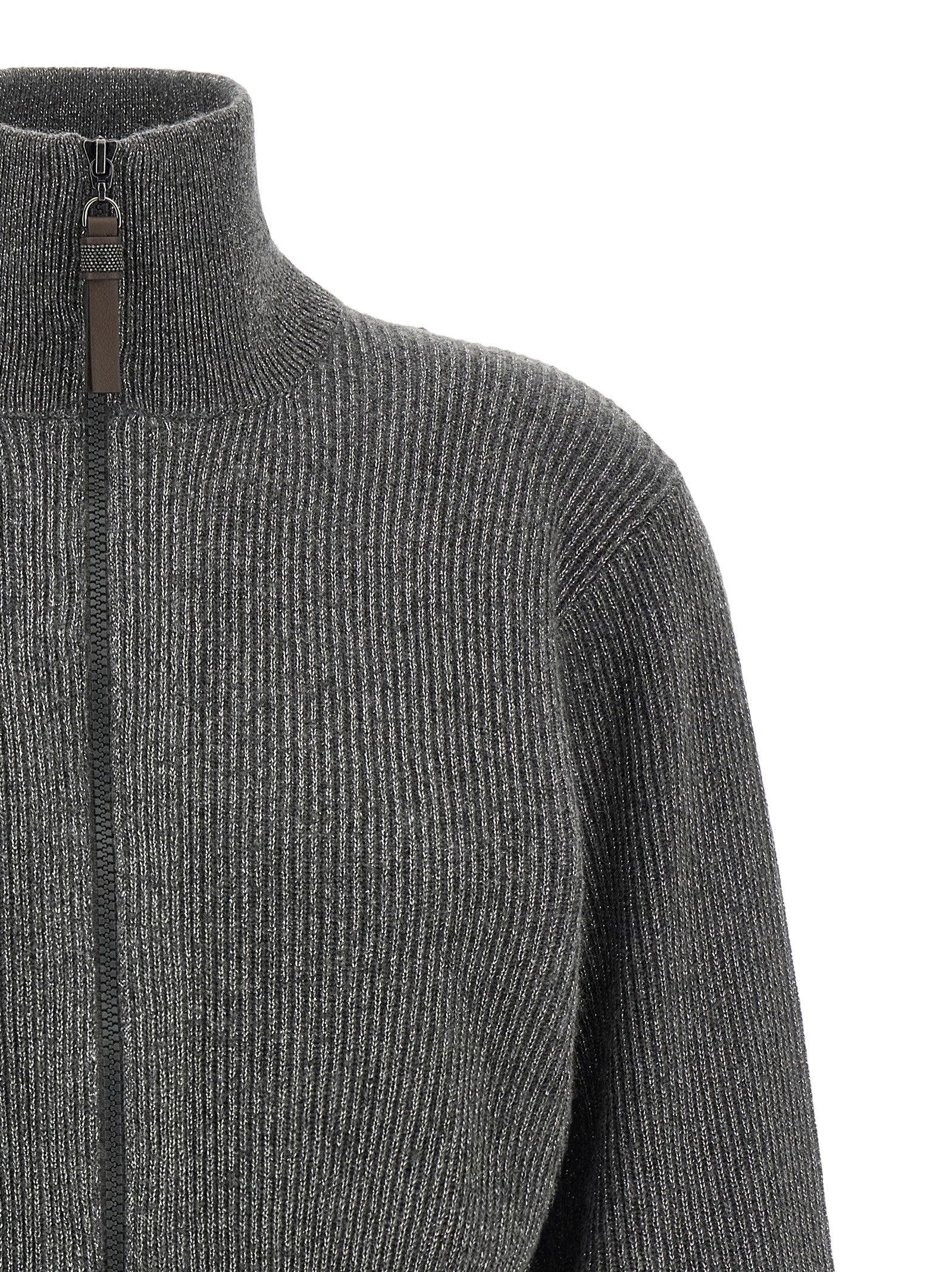 Brunello Cucinelli Gray Cashmere Cardigan