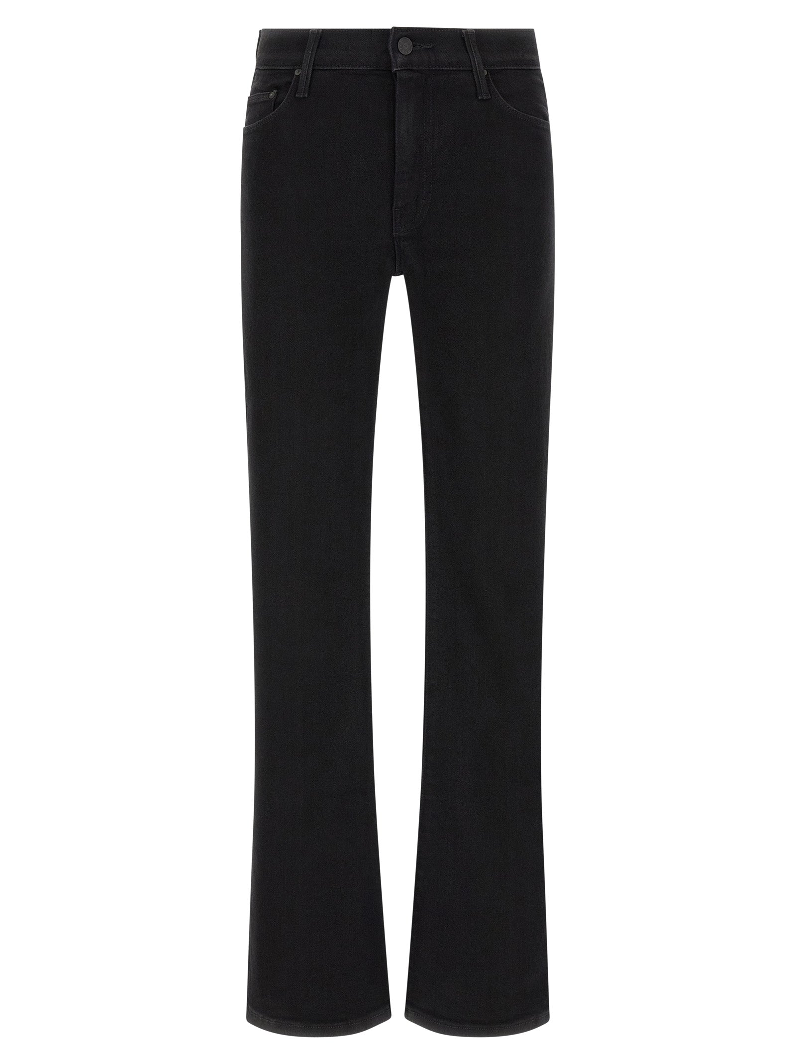 Mother Denim Black Cotton Flared Jeans