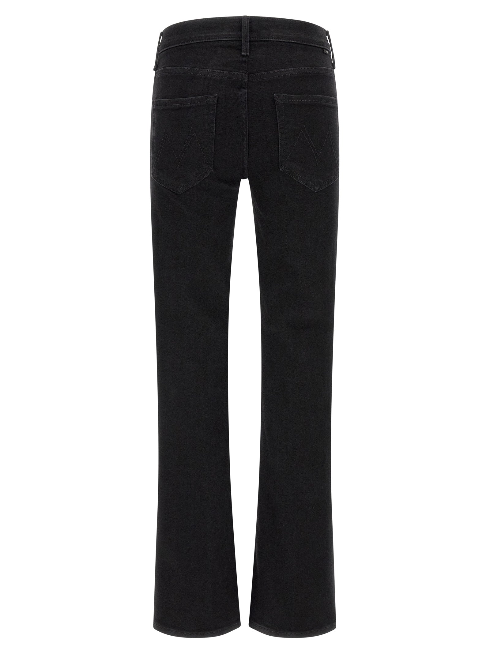 Mother Denim Black Cotton Flared Jeans