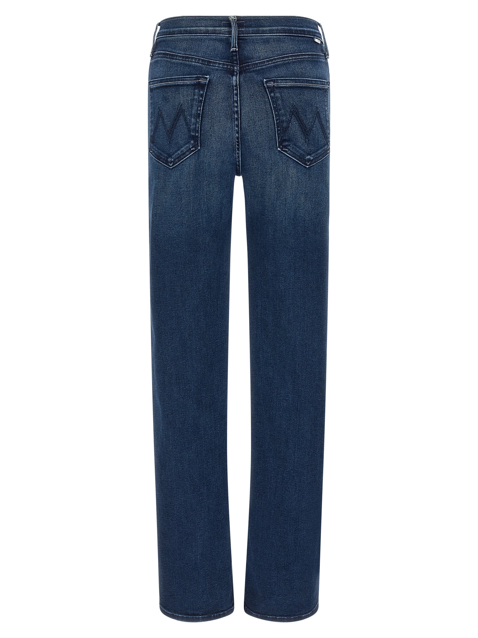 Mother Denim Blue Cotton Straight-Leg Jeans