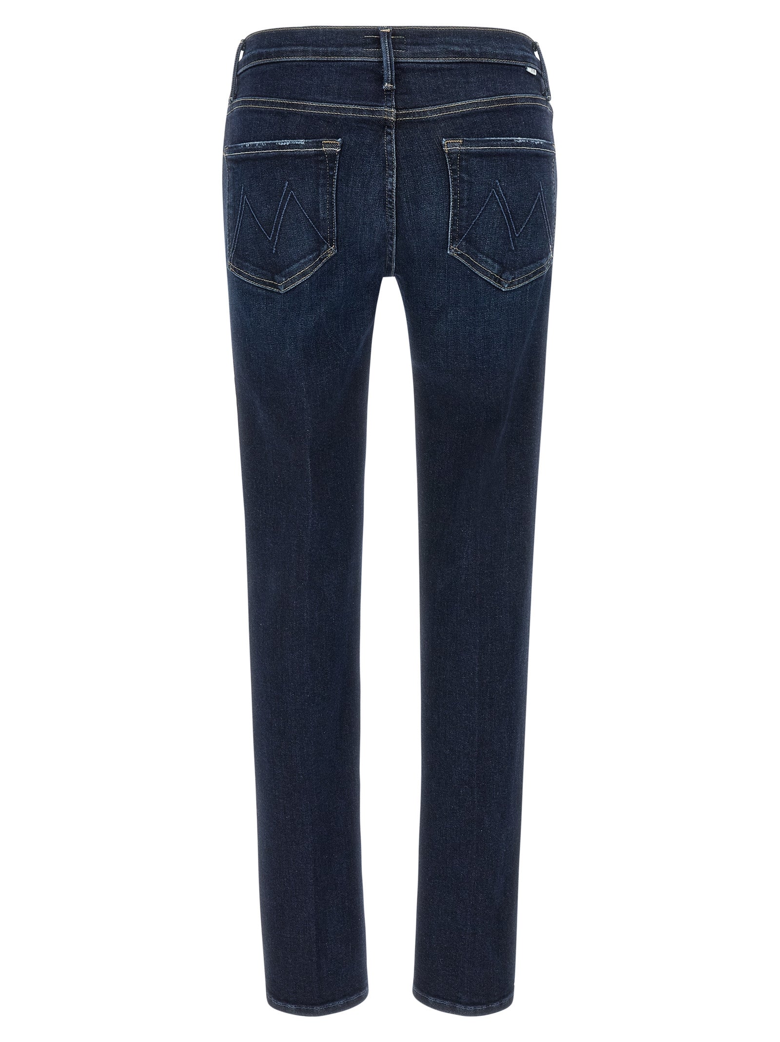 Mother Denim Blue Cotton Straight-Leg Jeans