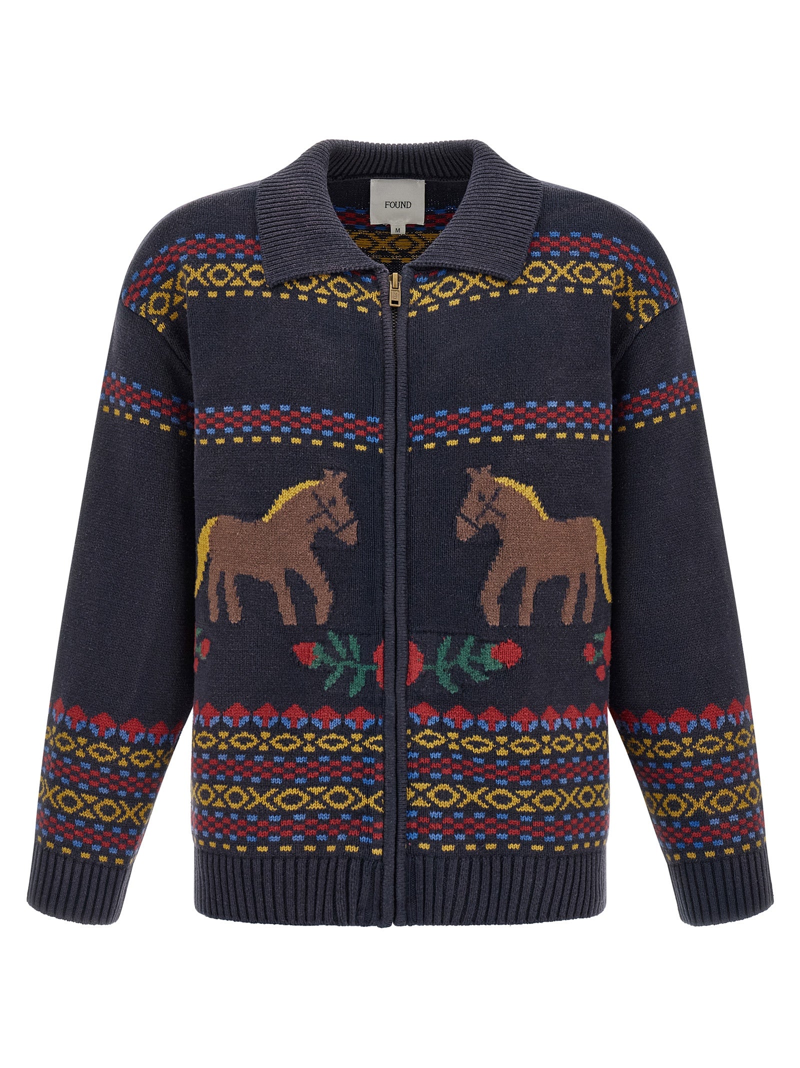 FOUND Blue Cotton Cardigan