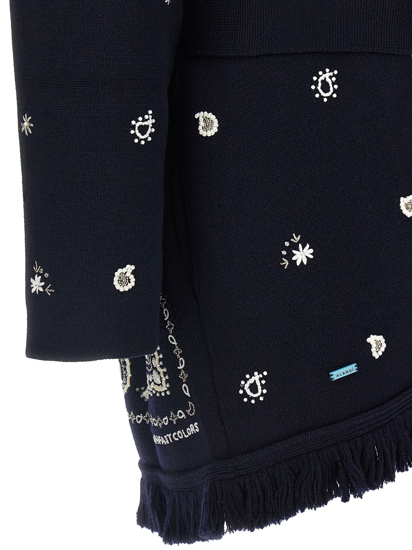 Alanui Blue Virgin Wool Cardigan