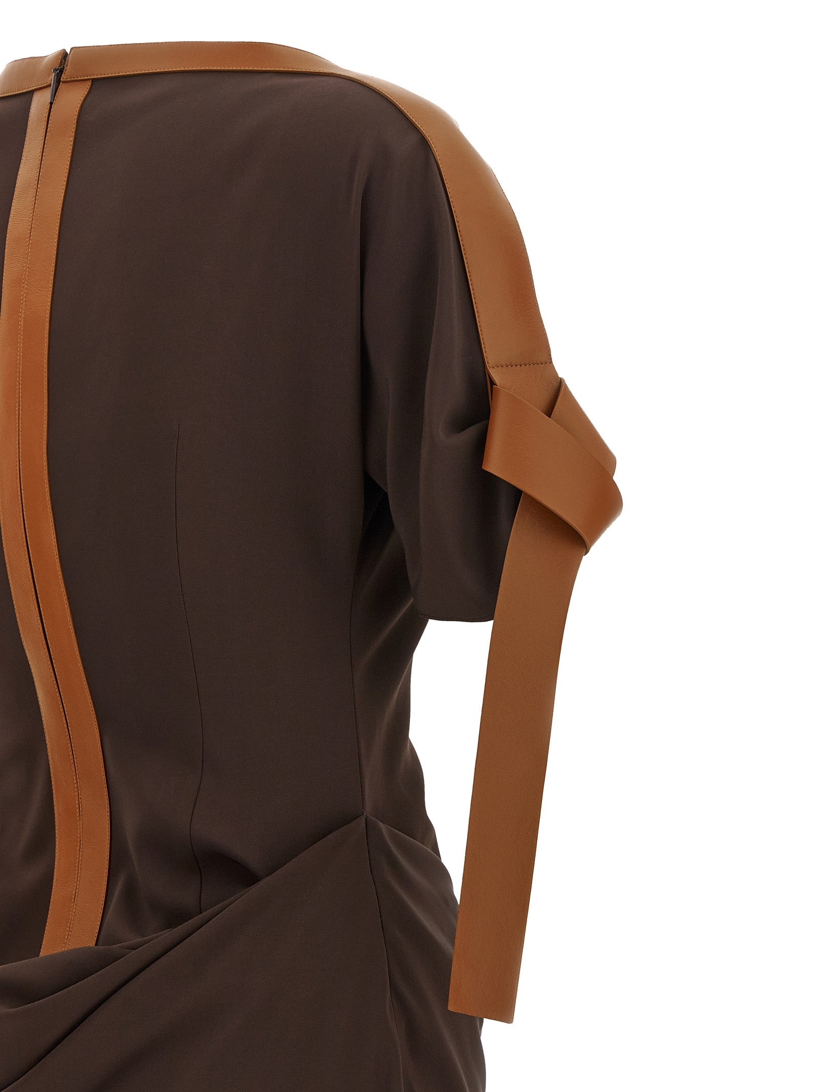 Ferragamo Brown Viscose Long Dress