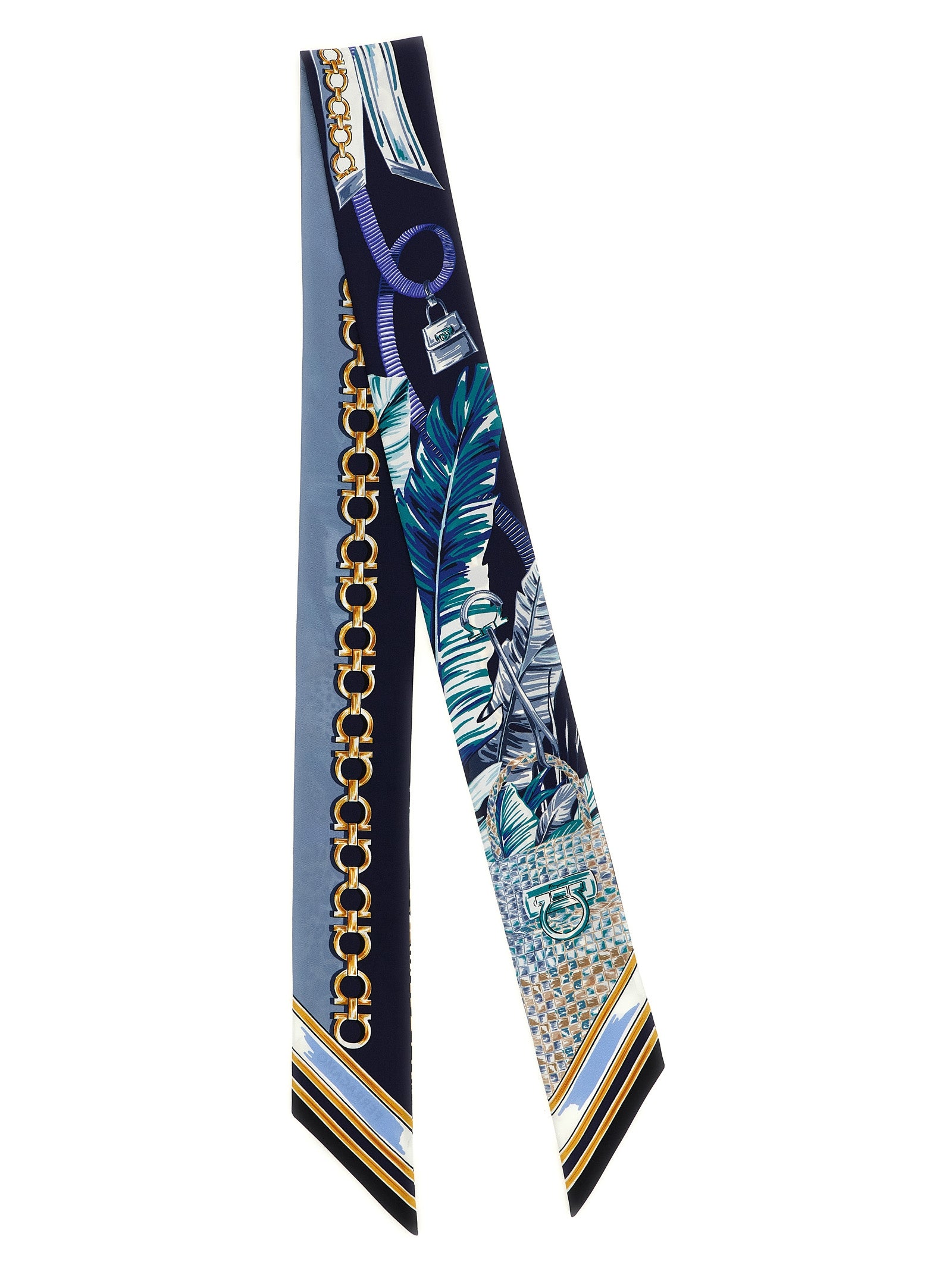 Ferragamo Blue Silk Foulard