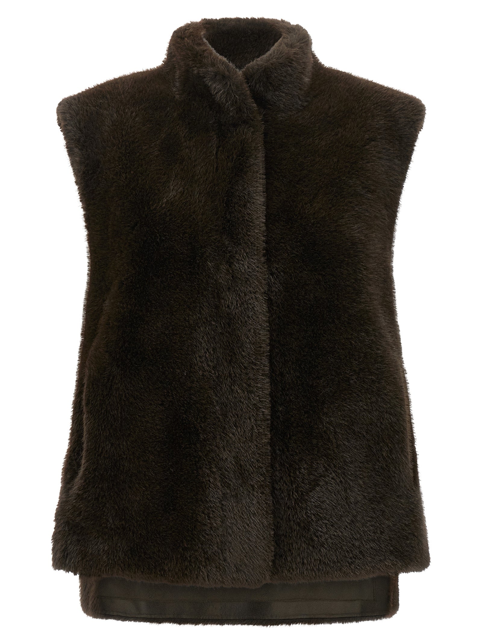 LOU ANDREA Brown Polyamide Sleeveless Jacket