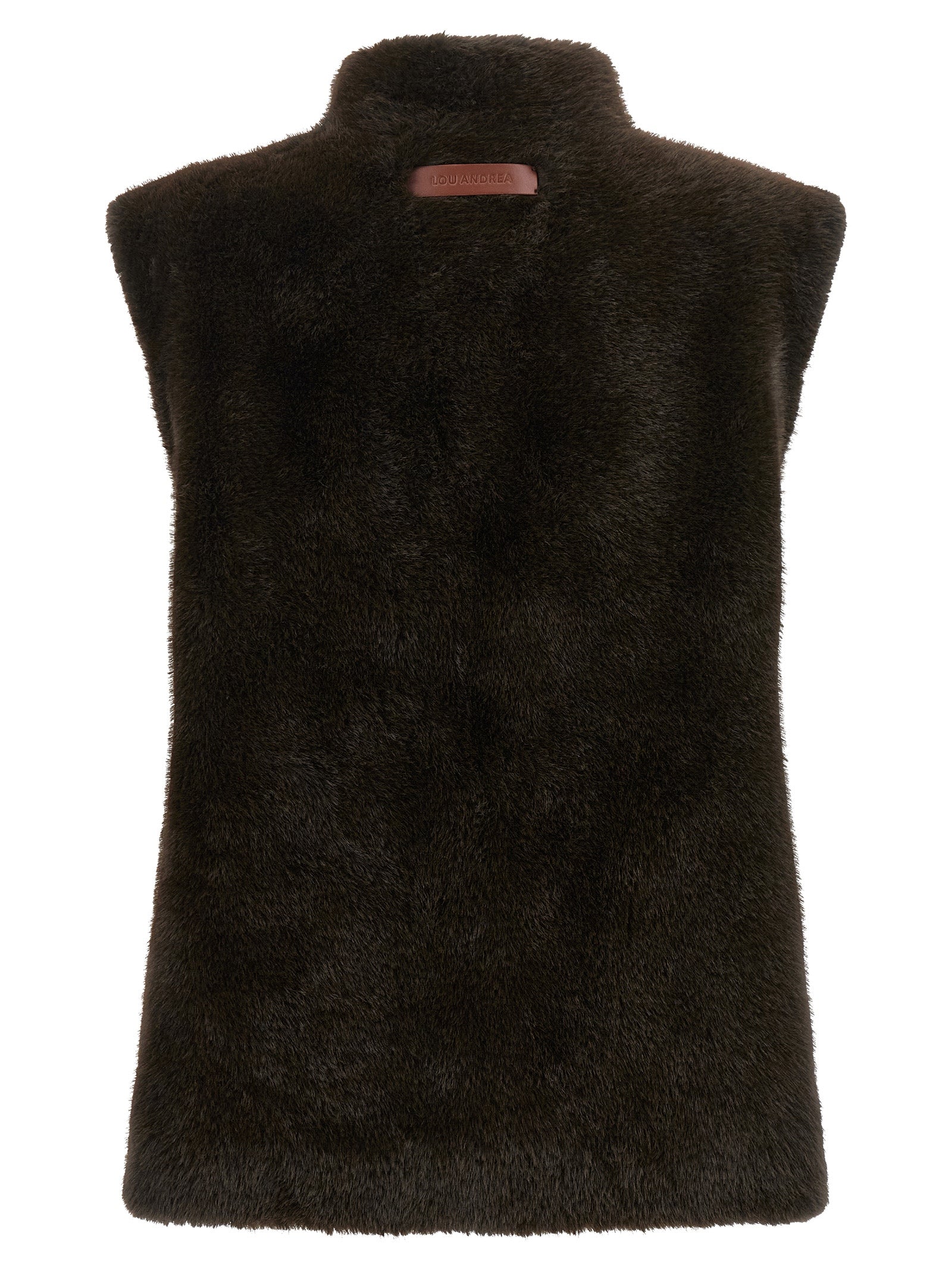 LOU ANDREA Brown Polyamide Sleeveless Jacket