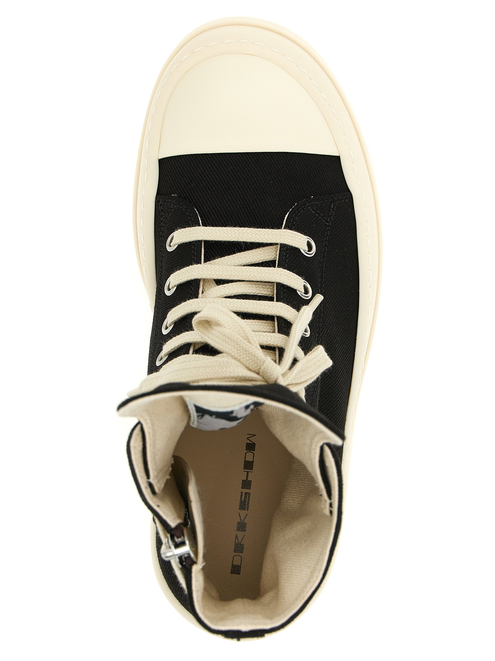 DRKSHDW Black Cotton Platform Sneakers