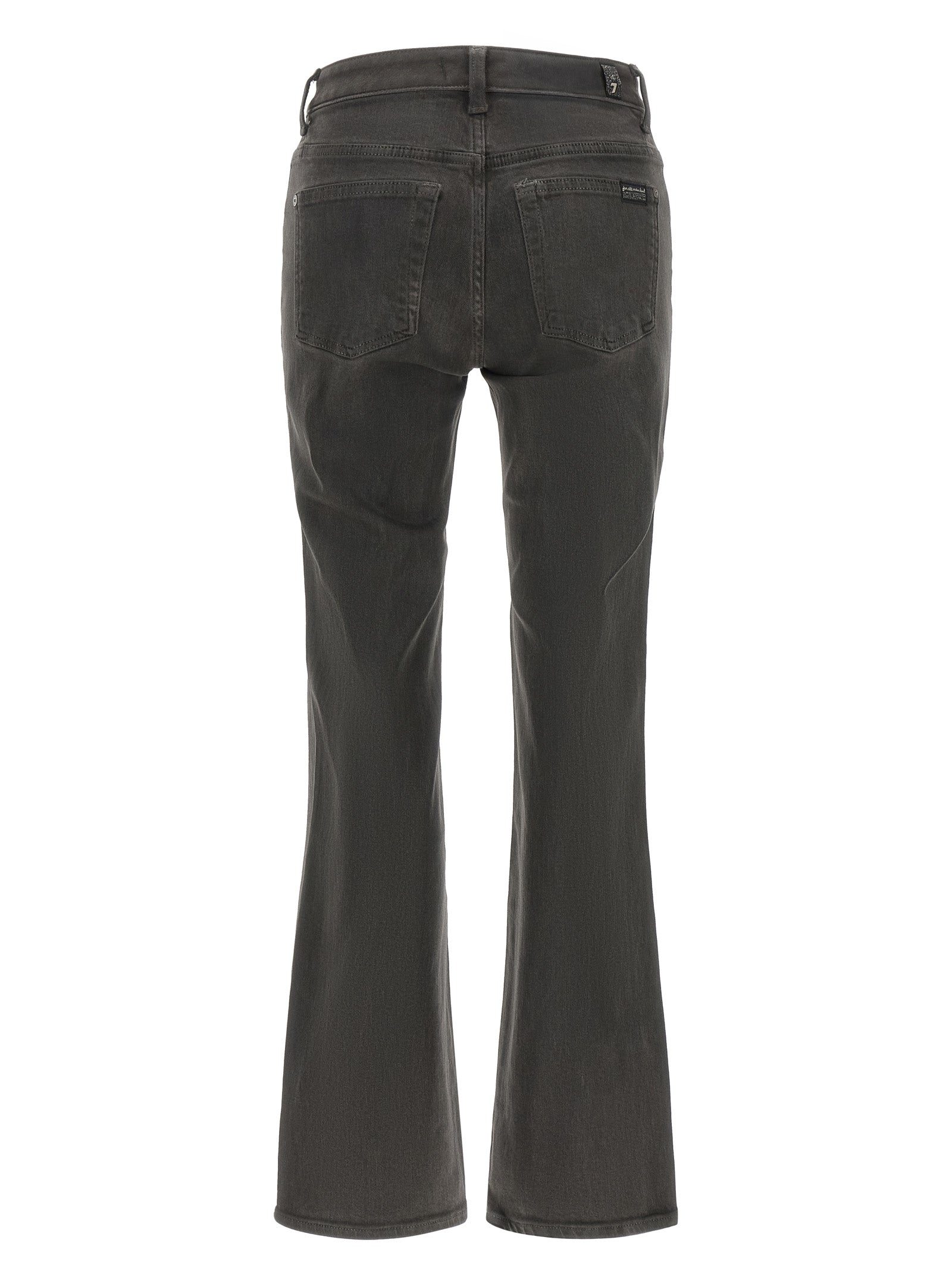 7 For All Mankind Gray Cotton Straight-Leg Jeans