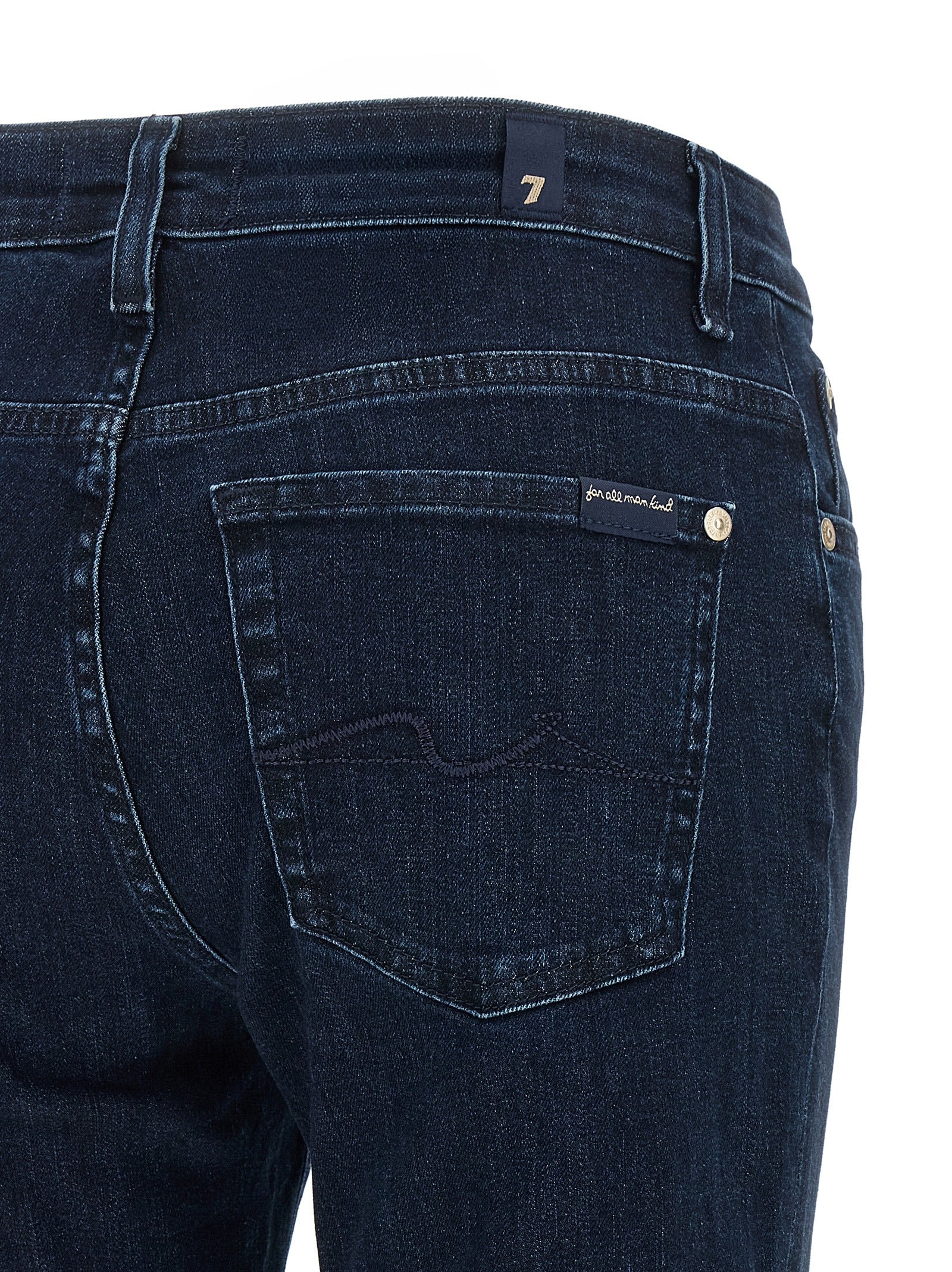 7 For All Mankind Blue Cotton Bootcut Jeans