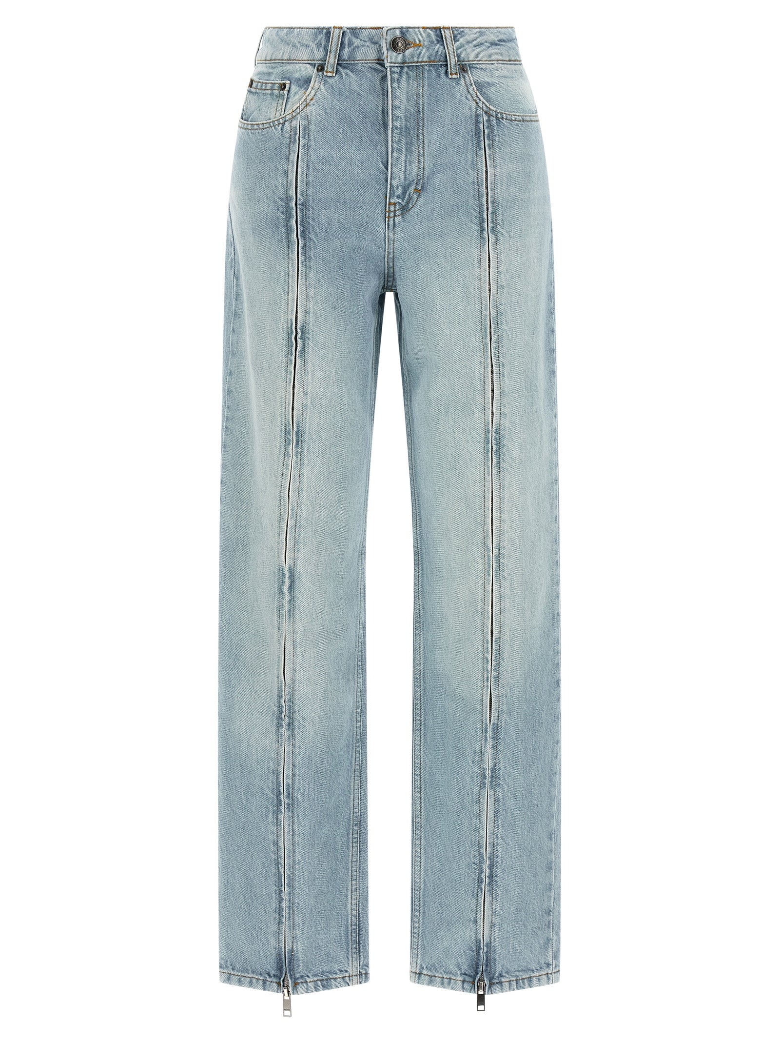 ROTATE BIRGER CHRISTENSEN Blue Organic Cotton Straight-Leg Jeans