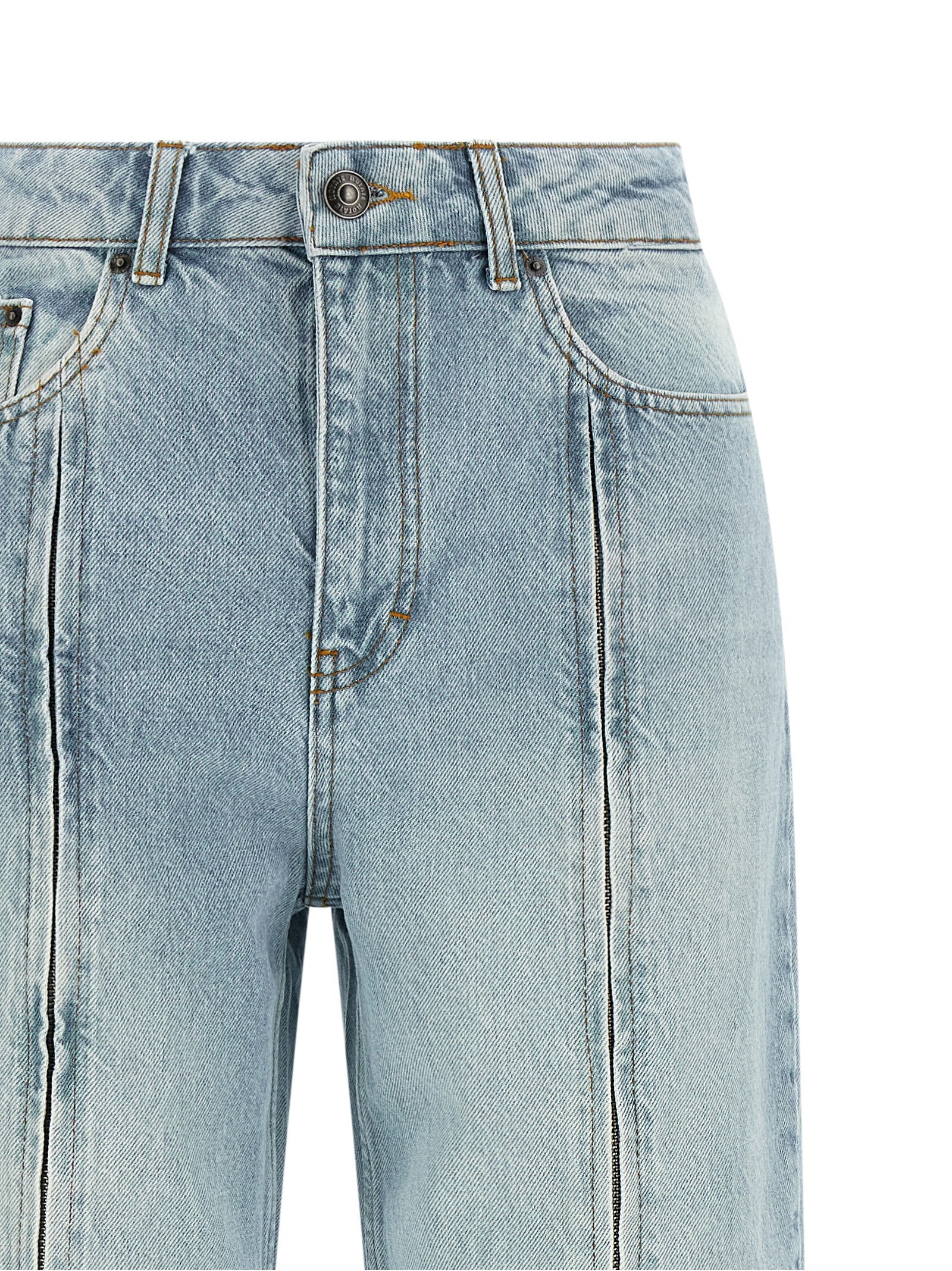 ROTATE BIRGER CHRISTENSEN Blue Organic Cotton Straight-Leg Jeans