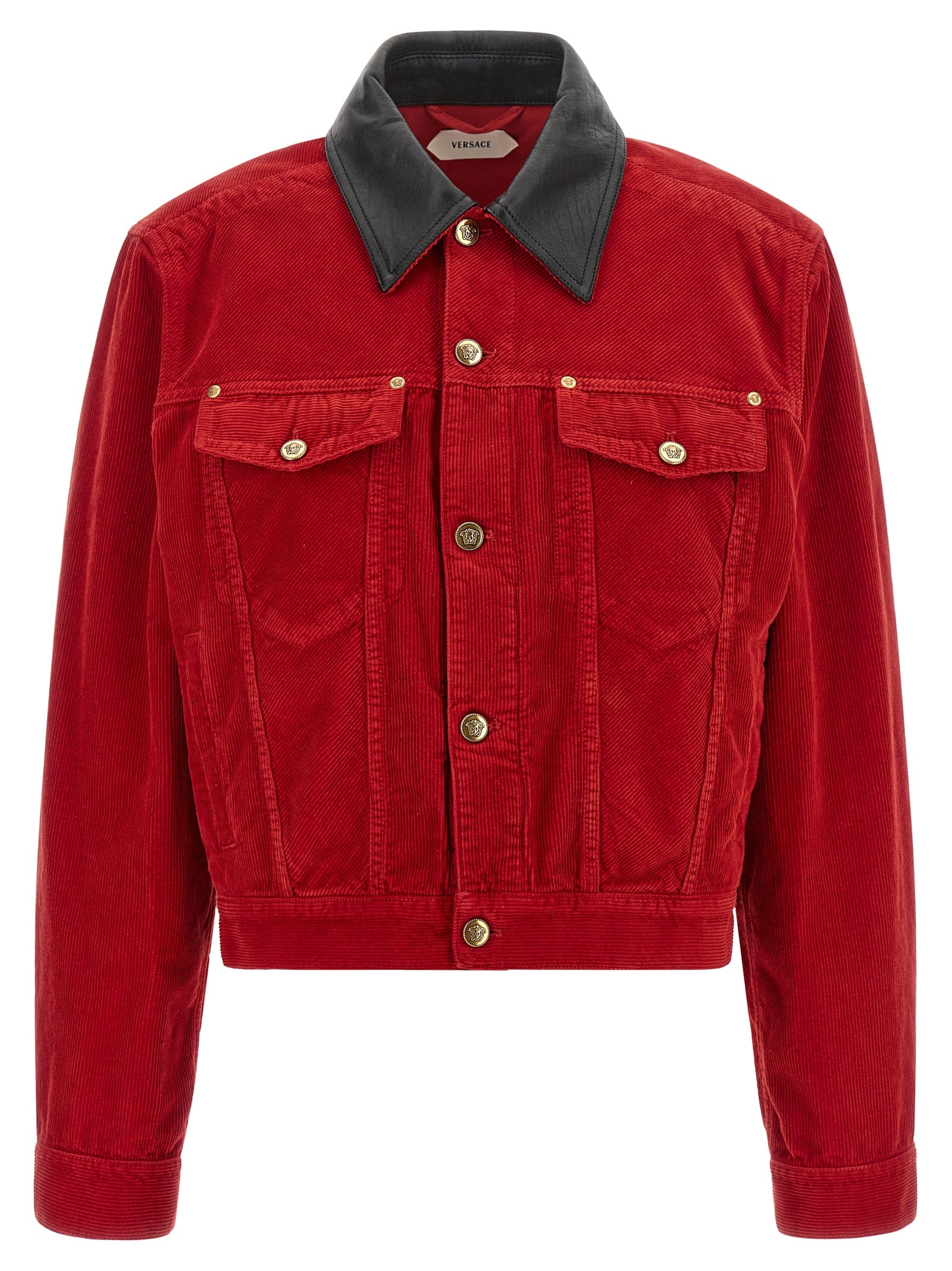 Versace Red Cotton Full-Length Jacket