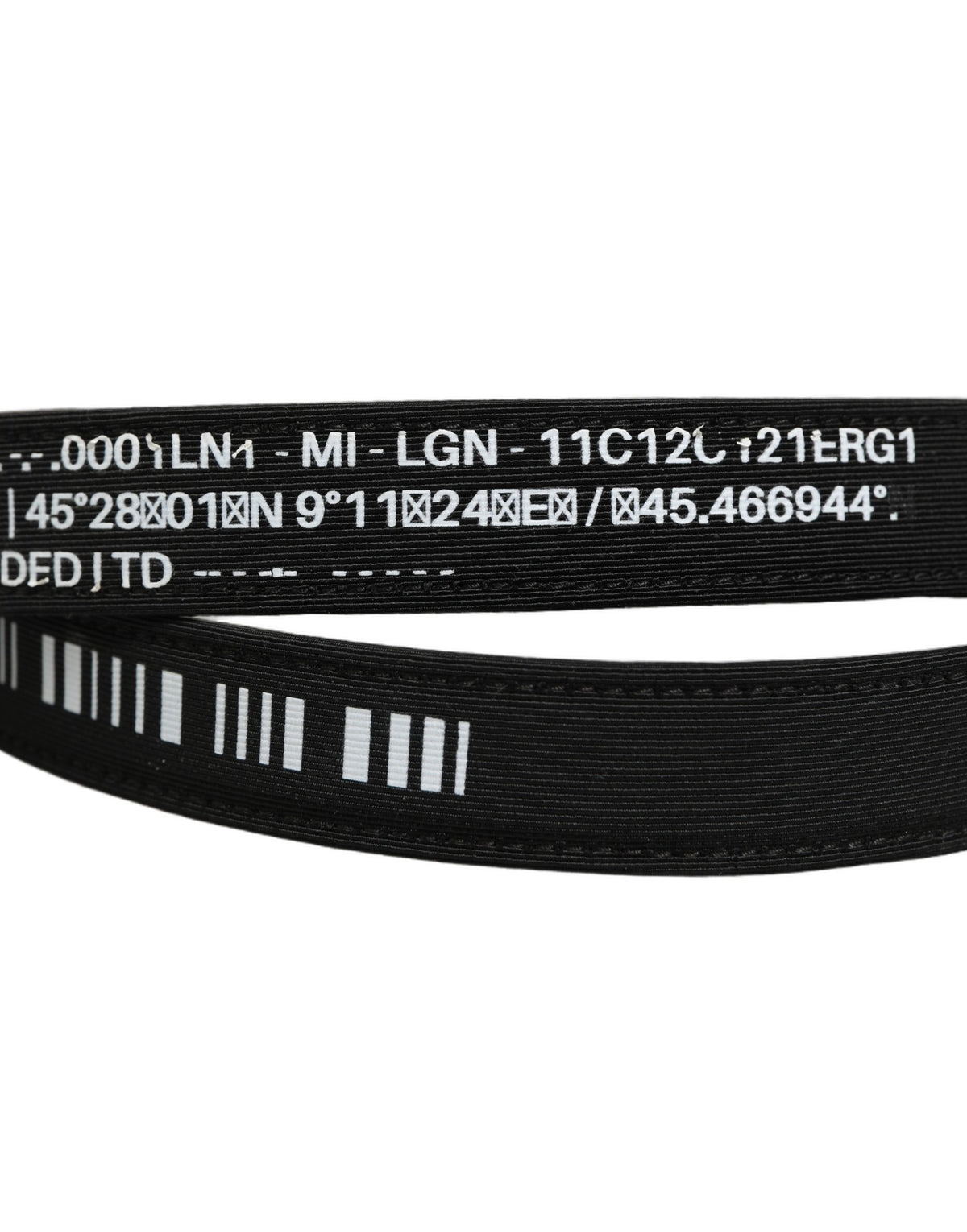 Dolce & Gabbana Black Fabric Leather Barcode Silver Buckle Belt