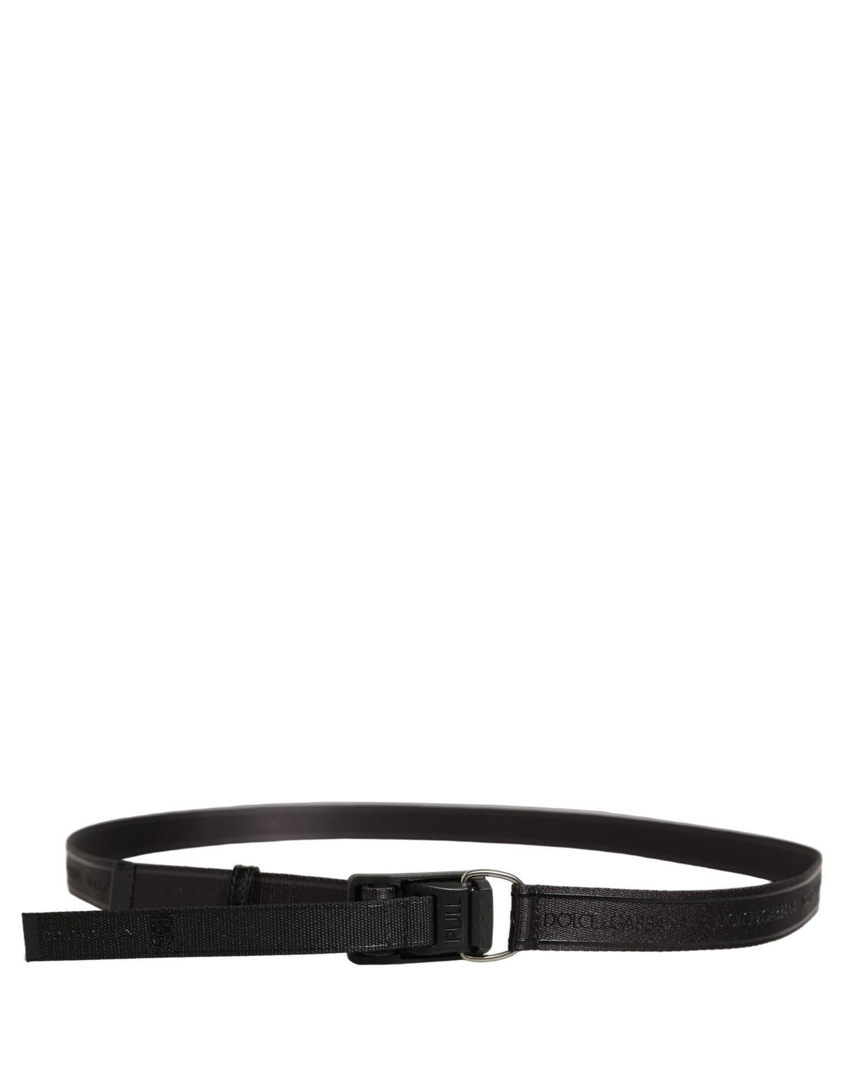 Dolce & Gabbana Men Black Nylon Webbing Plastic Buckle Belt