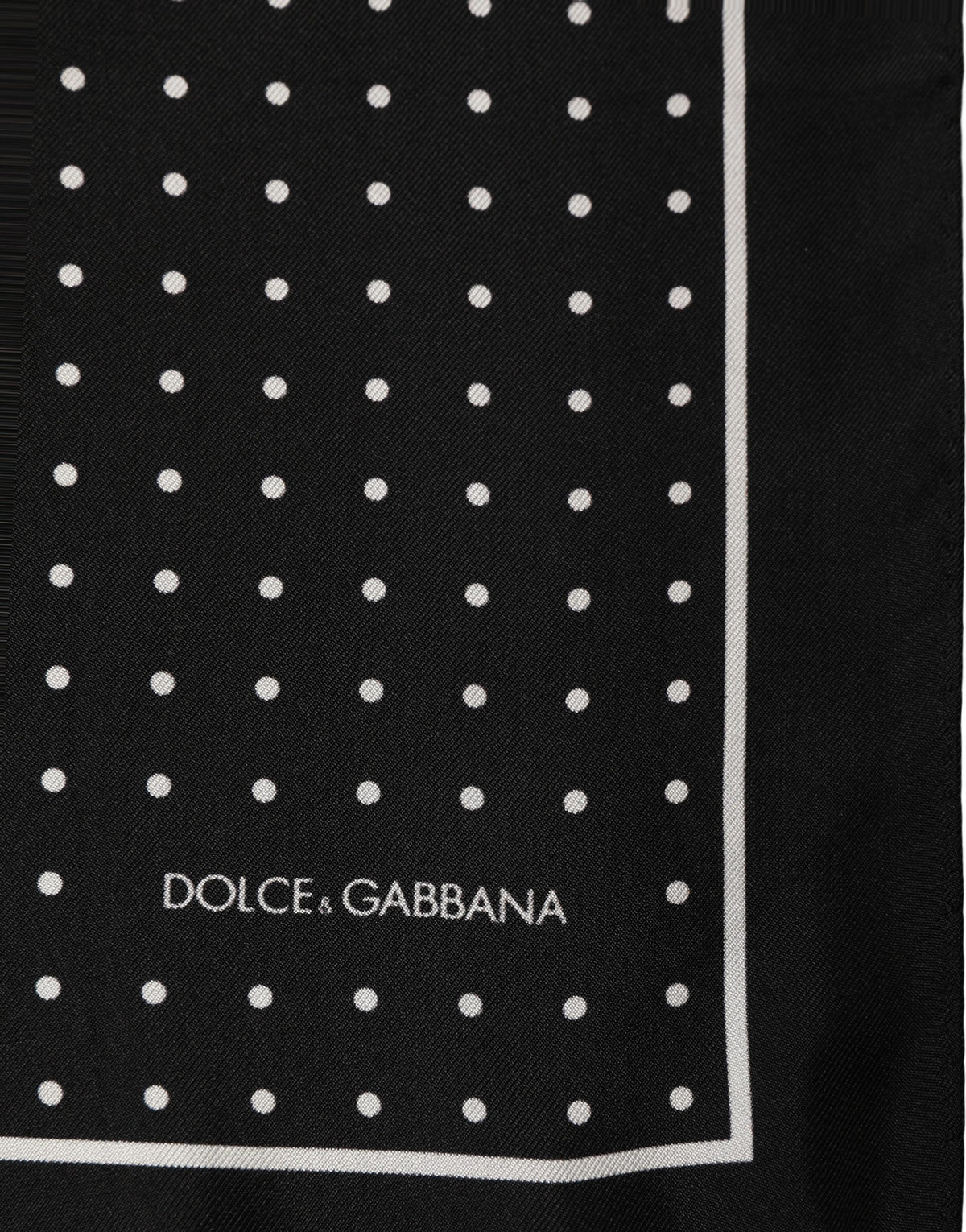 Dolce & Gabbana Black Polka Dot Pocket Square Foulard Scarf