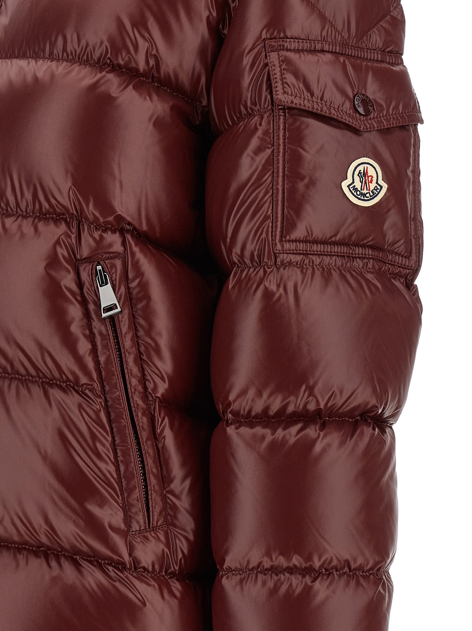 Moncler Bordeaux Polyamide Full-Length Jacket