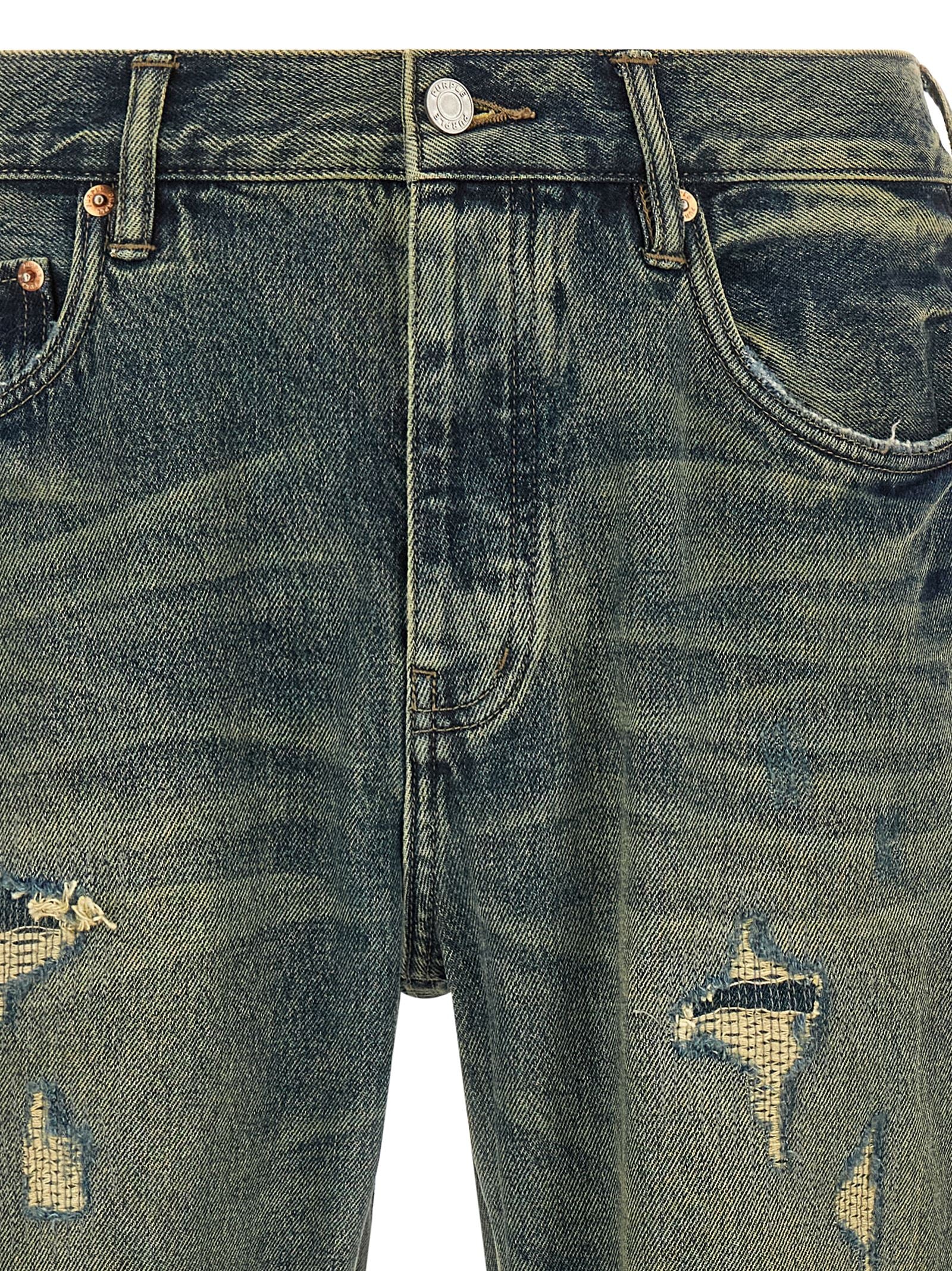 PURPLE Blue Cotton Bootcut Jeans