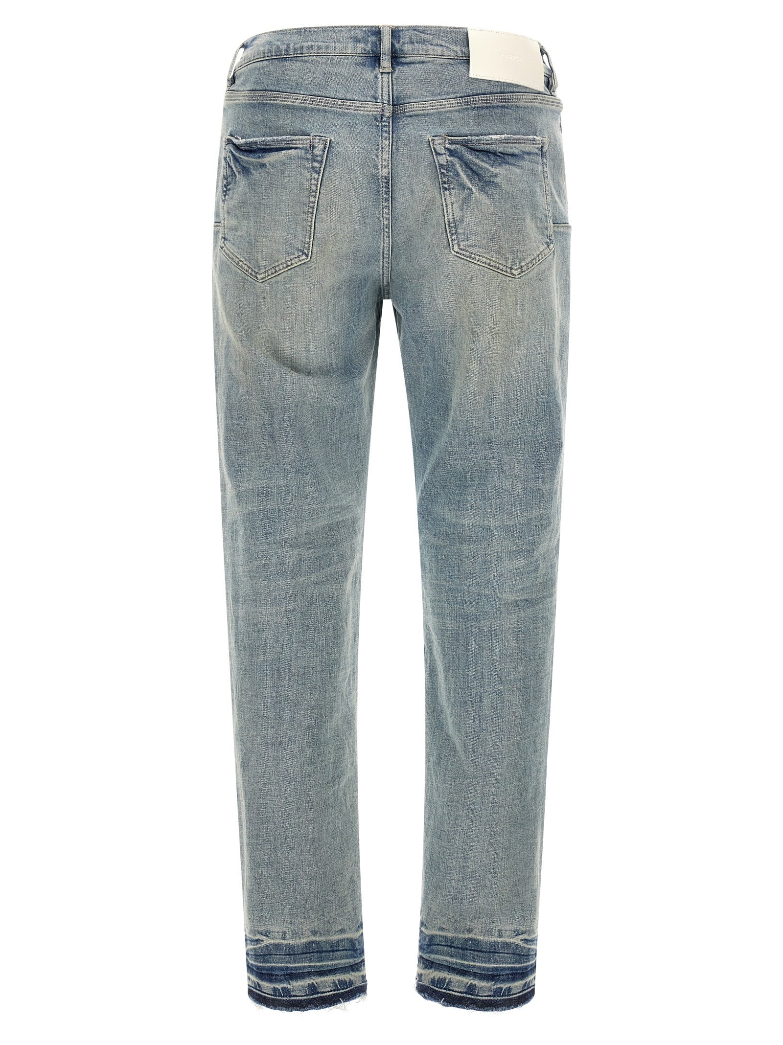 PURPLE Blue Cotton Tapered Jeans