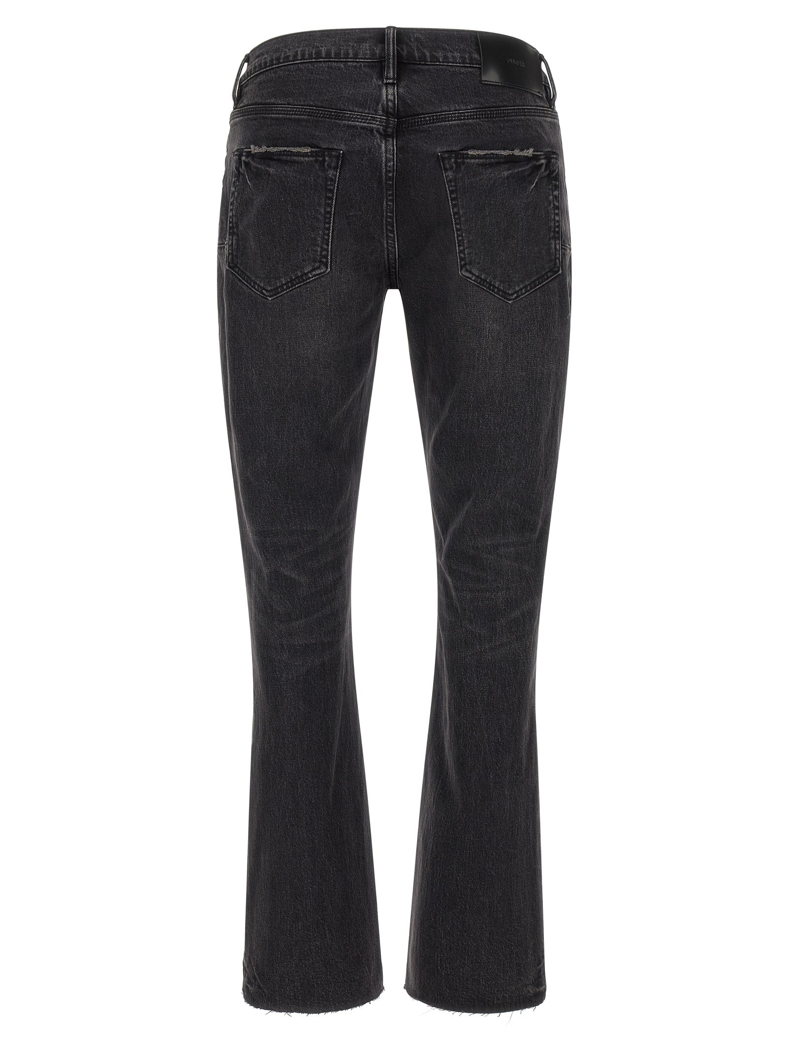 PURPLE Black Cotton Flared Jeans