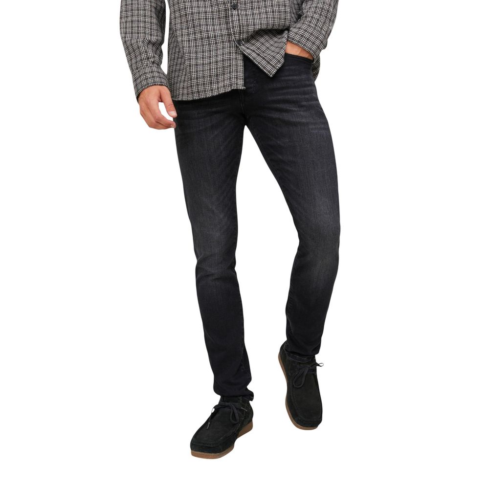 Jack Jones Black Cotton Skinny Jeans
