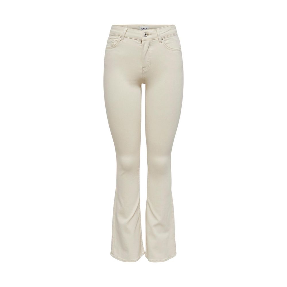 Only Cream Cotton Bootcut Jeans