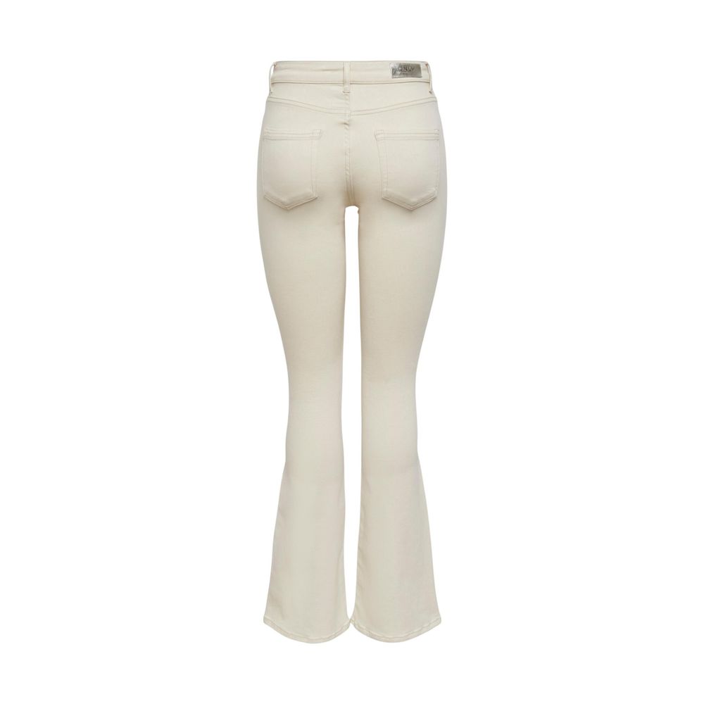 Only Cream Cotton Bootcut Jeans